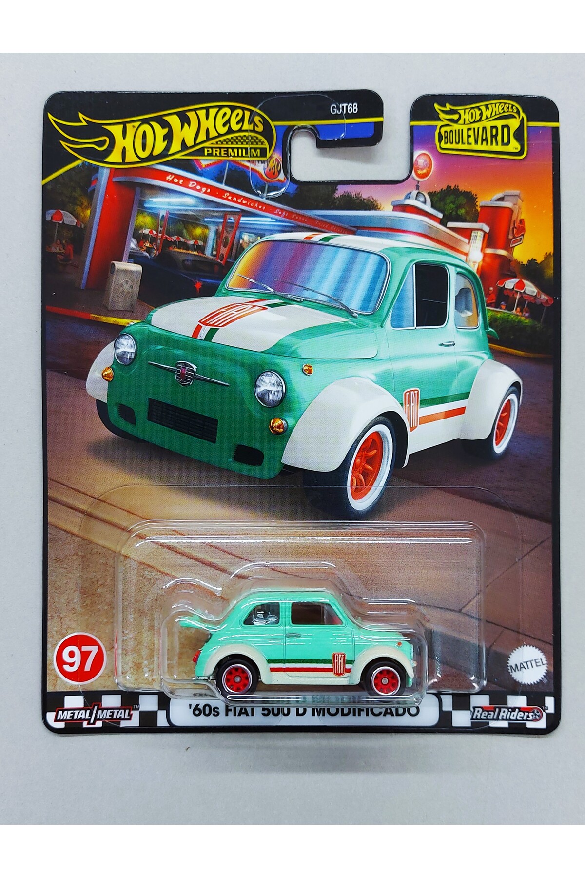 ماشین اسباب بازی PREMIUM 60'S FIAT 500 D MODIFICADO بلوار 2024 مدل ویژه هات ویلز اورجینال HOT WHEELS