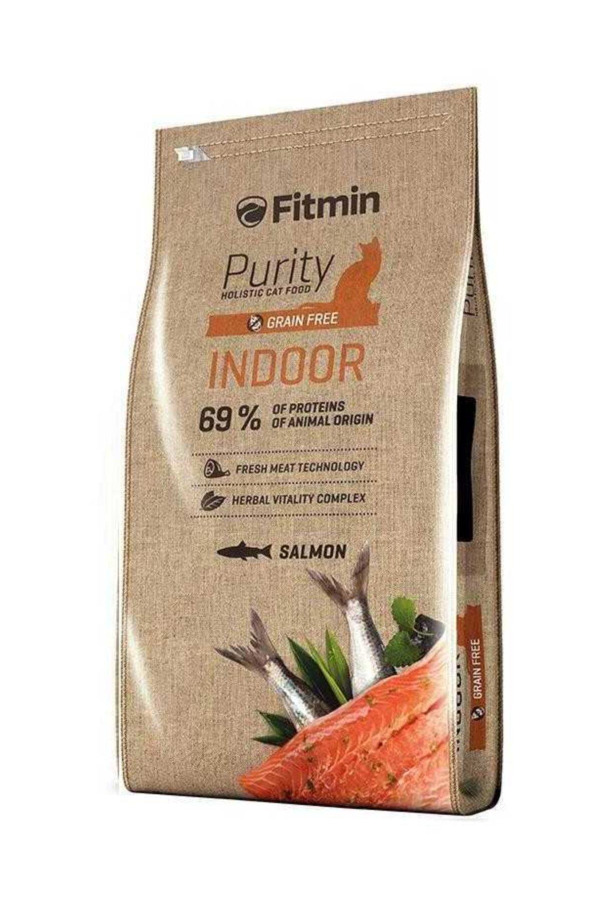 غذای خشک گربه فیت‌مین Fitmin Purity Indoor، سالمون، بدون غلات، بزرگسال، ۱۰ کیلوگرم