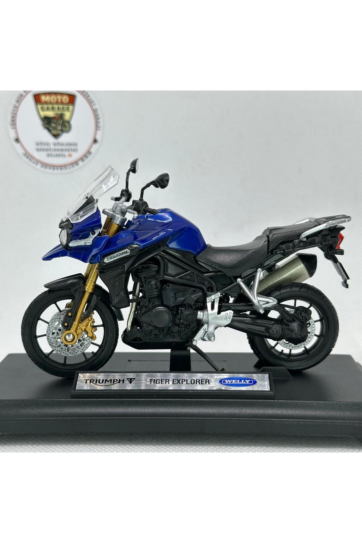 مدل خودرو TRIUMPH EXPLORER 1:18 SCALE DIECAST MODEL MOTORCYCLE – دارای مجوز اسباب بازی و مجسمه فلزی اورجینال MotoGarage