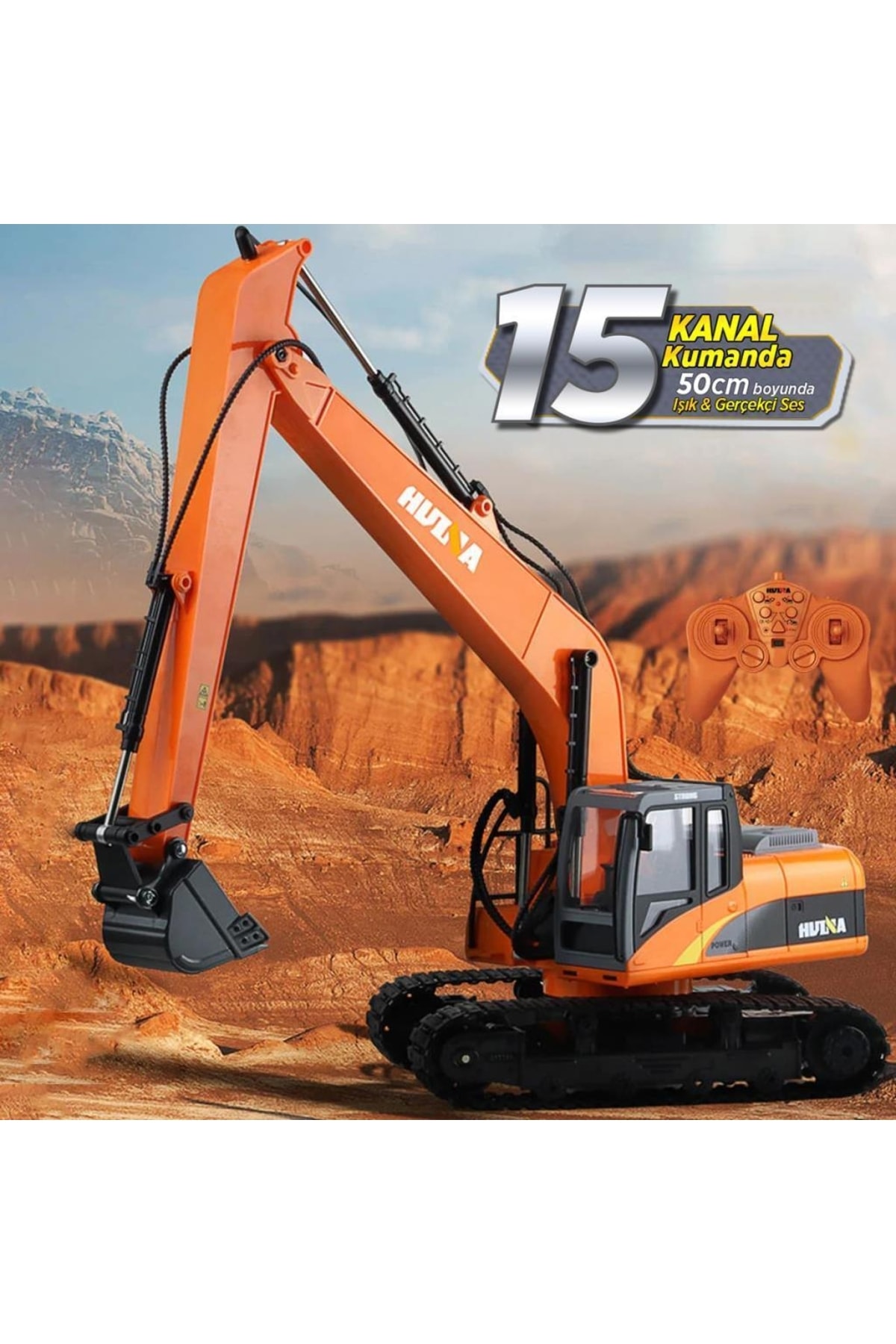 مدل خودرو 1 14 با کیفیت بالا 15 کانال RC بیل مکانیکی خزنده سطل حفار کنترل از راه دور اورجینال Huina