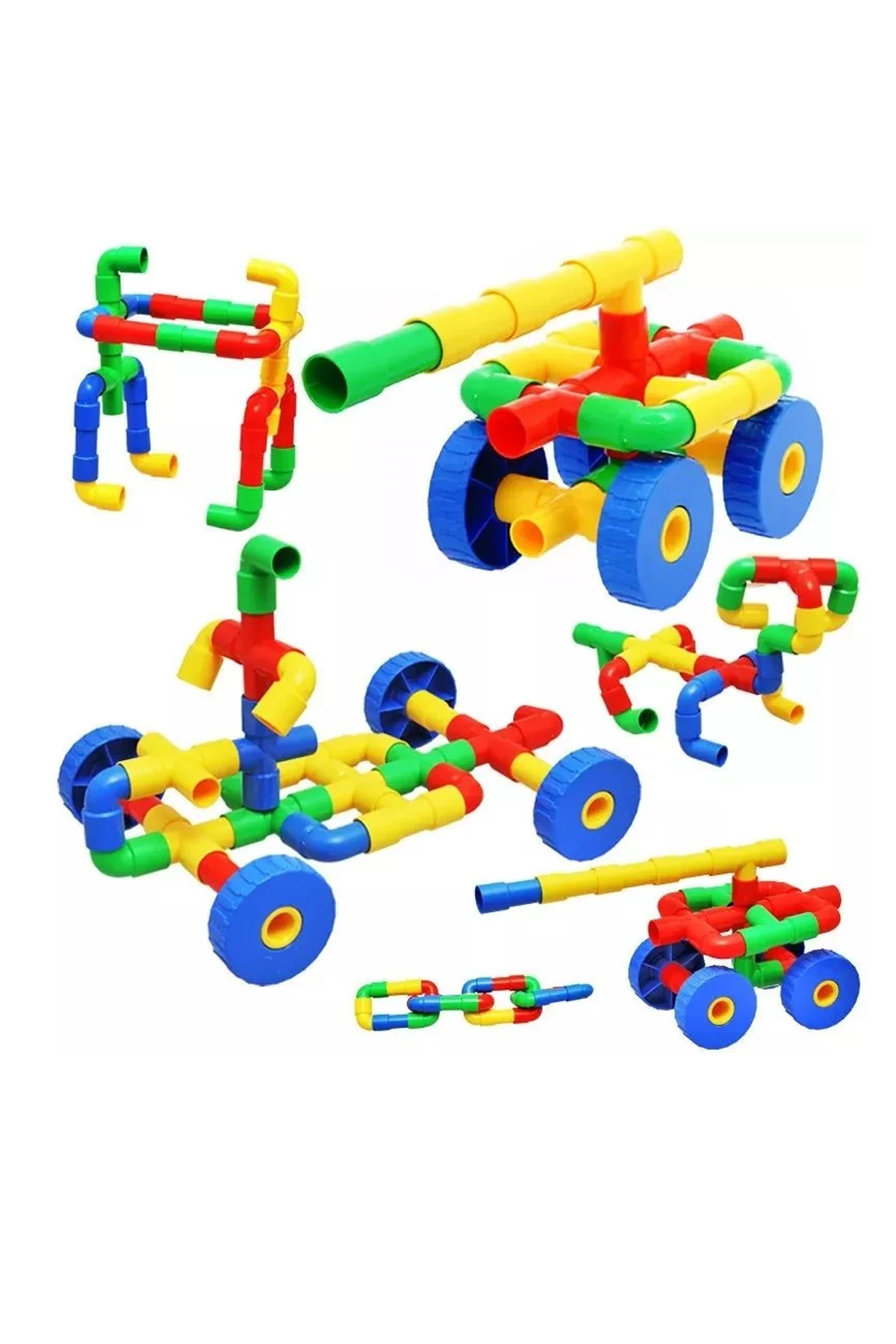 لگو و اسباب بازی های ساخت محور 72 تکه لوله + 200 قطعه بلوک ساختمانی TIKTAK از ترکیه toysnet
