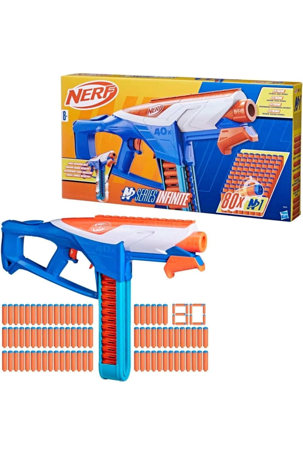 تفنگ های اسباب بازی و آب N SERIES INFINITE DART PISTOL 80 N1 F8631 نرف اورجینال Nerf