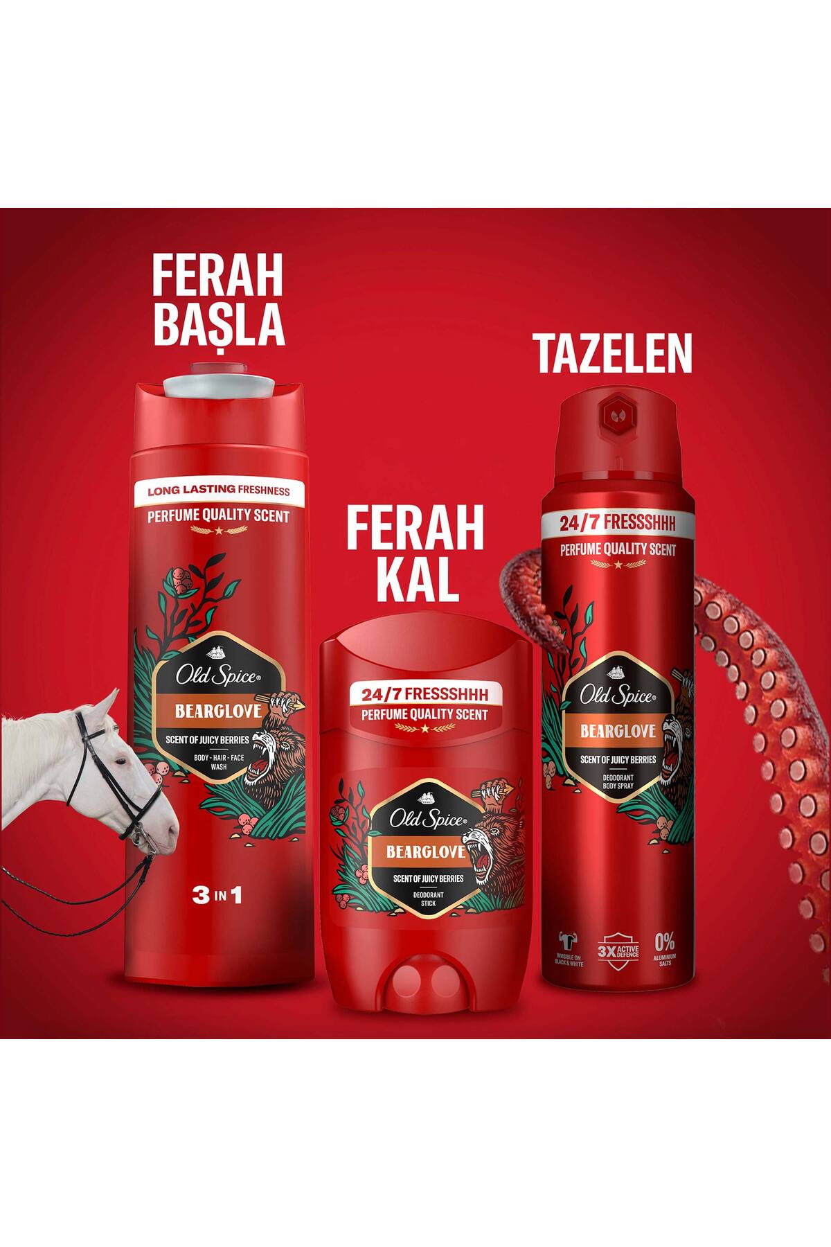 دئودورانت رول آن 50 میلی لیتر مدل Bearglove مناسب برای همه جنسیت ها اولد اسپایس Old Spice