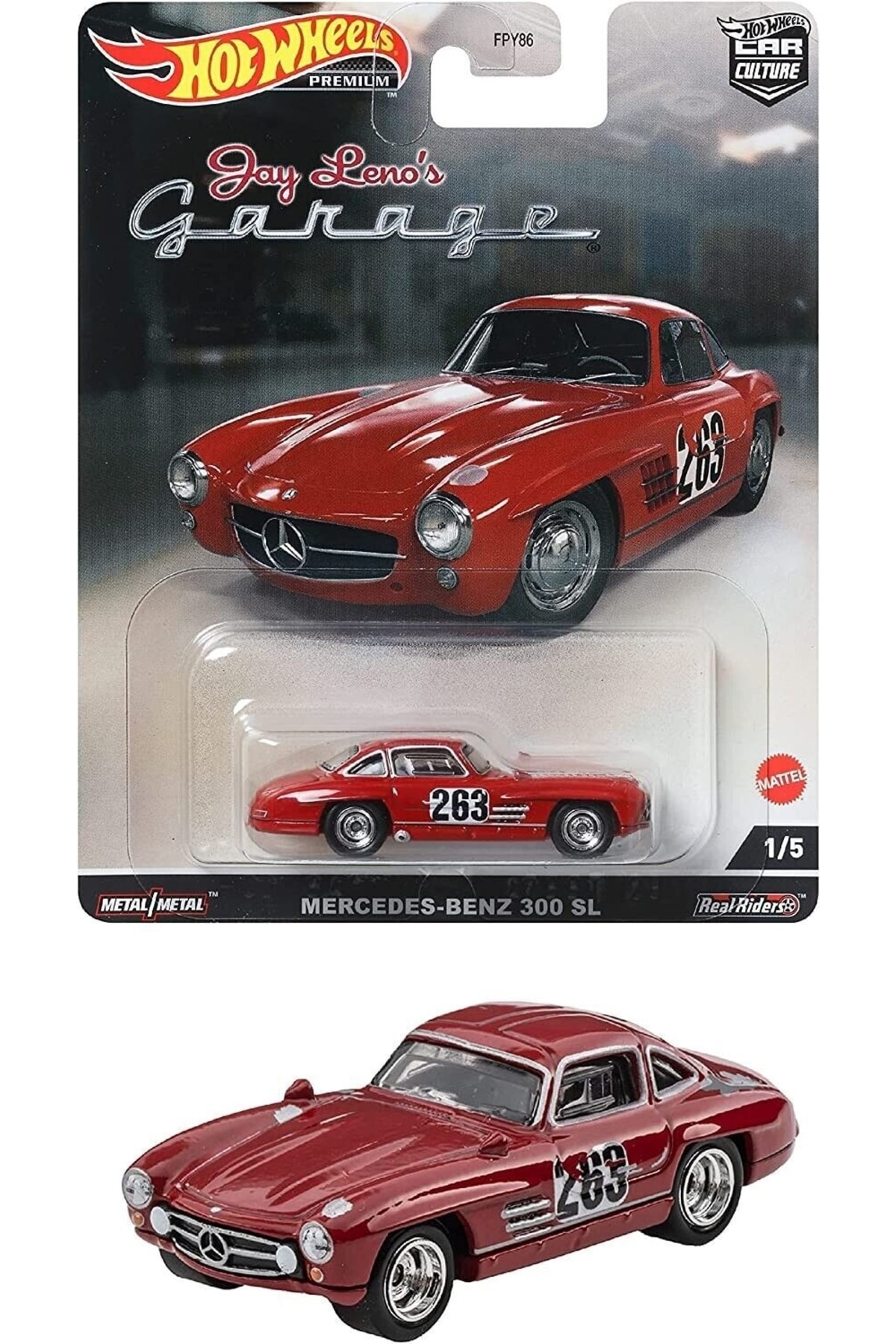 ماشین اسباب بازی 2022 جدید MERCEDES BENZ 300SL JAY LENO'S GARAGE SERIES 1:64 SCALE HOTWHEELS BRAND PREMIUM HOT WHEELS