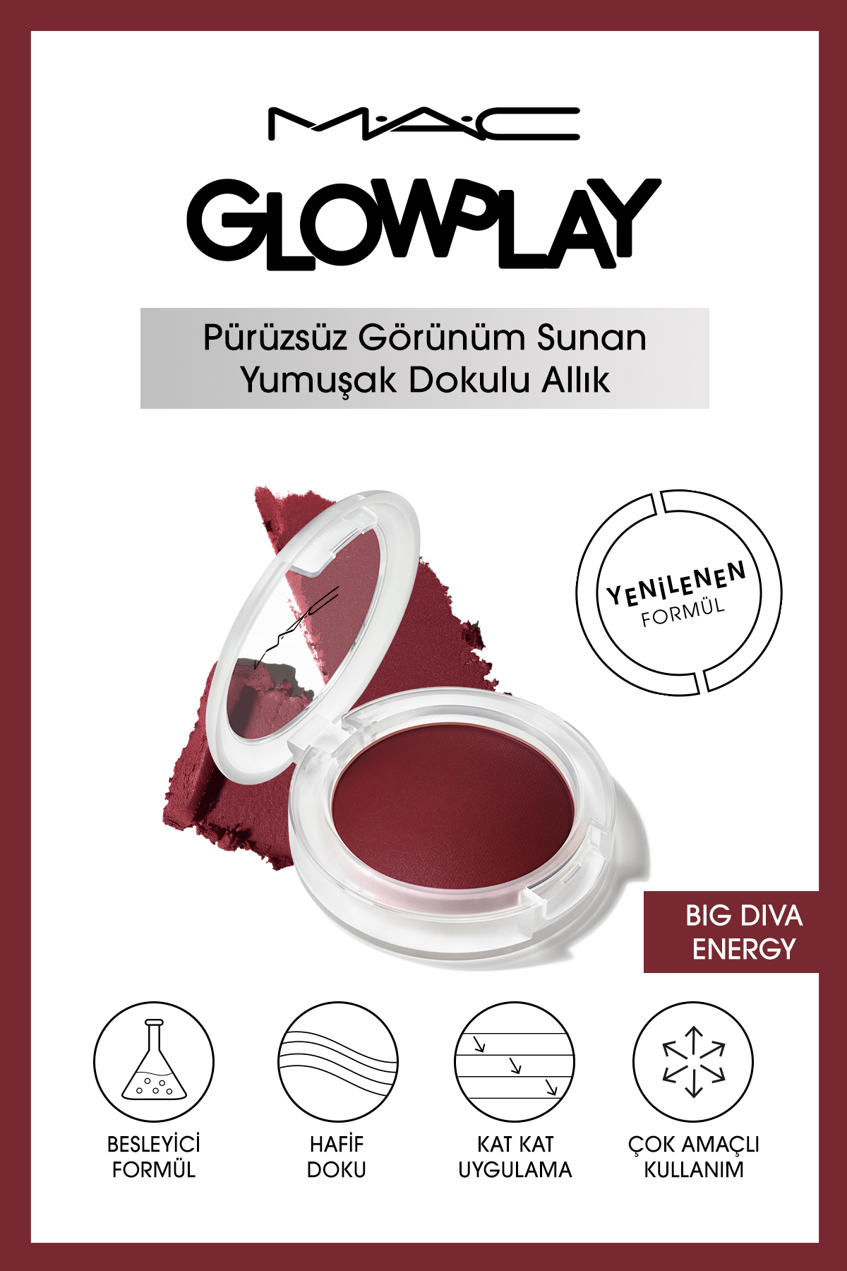 رژگونه BLUSH FLOOR TEXTURED PLAY GLOW BIG DIVA ENERGY 7.3 G Mac