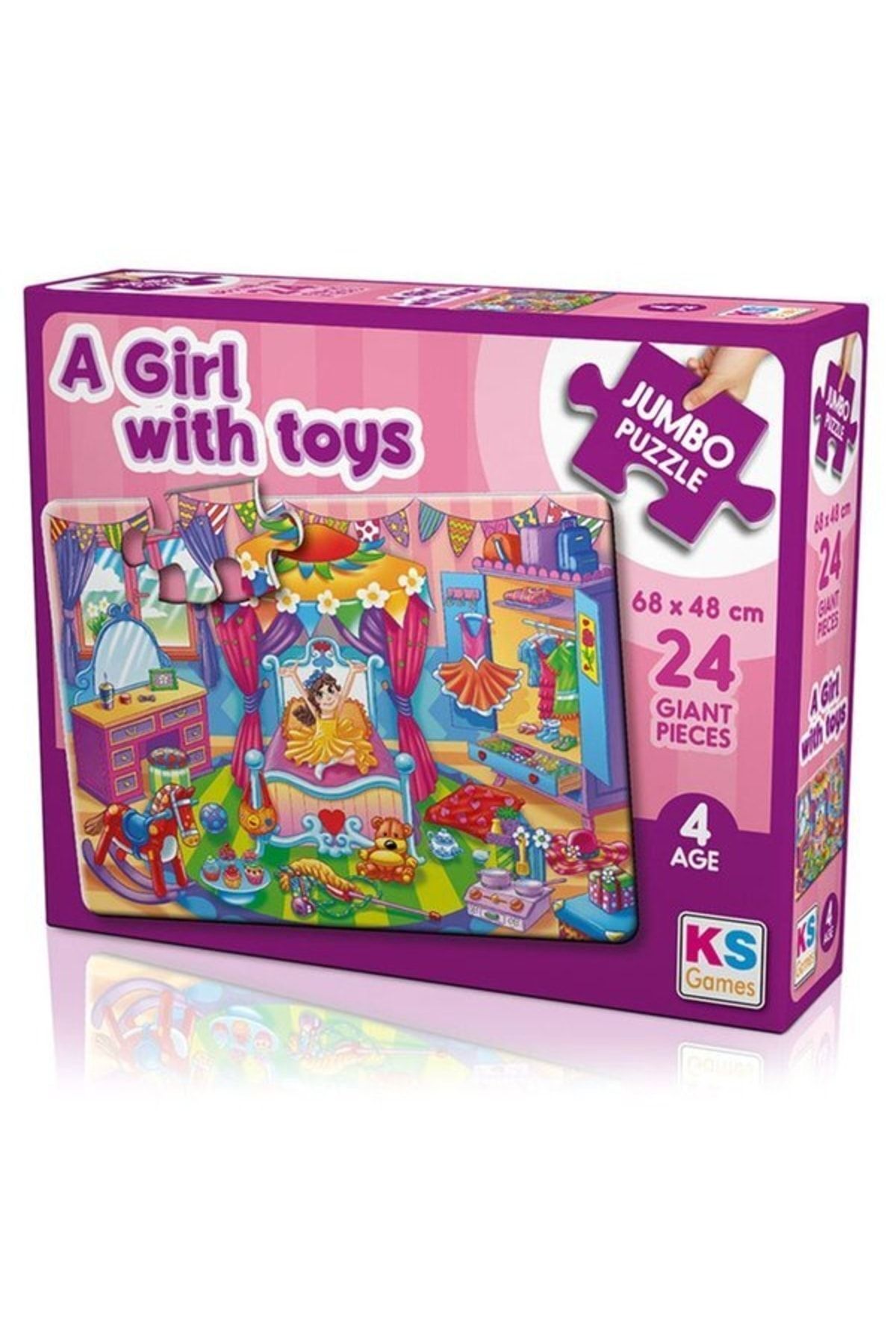 پازل جامبو 24 PRCH. دختری با اسباب بازی JP31010 KS اورجینال Ks Games
