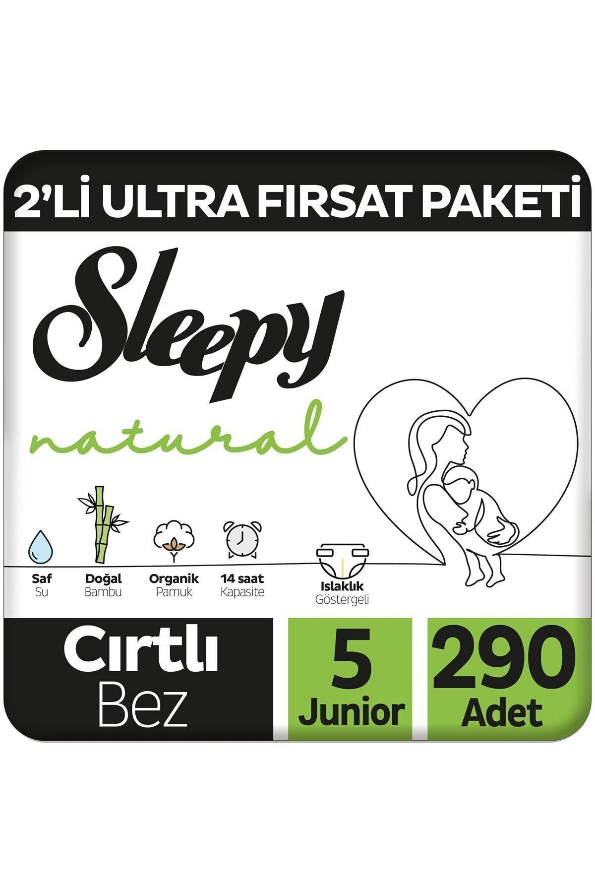 پوشک بچه طبیعی 2 تکه ULTRA OPPORTUNITY PACK سایز 5 جونیور 290 عدد اورجینال Sleepy