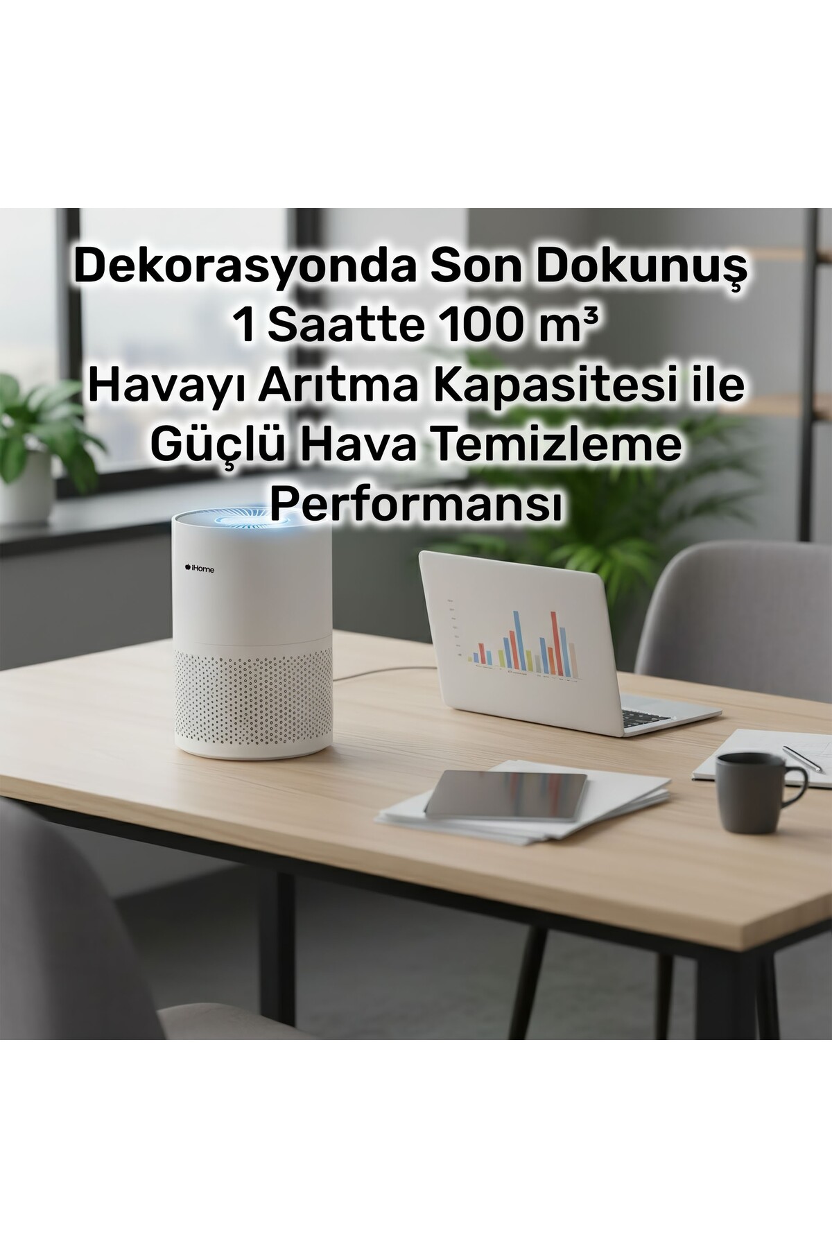 تصفیه کننده هوا IHOME ARP1 HEPA ACTIVE CARBON FILTERED 100M3 H فوق العاده آرام با نور اورجینال NPO