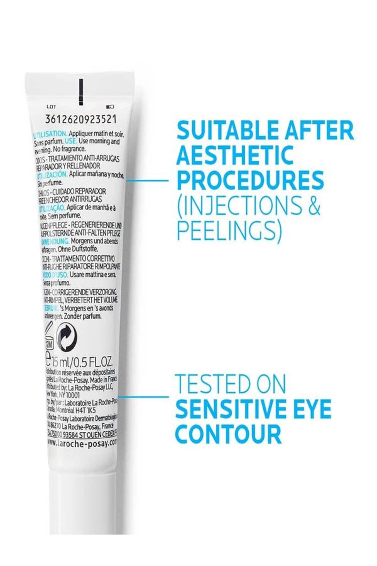 La Roche Posay کرم چشم هیالو B5 EYES برای چشم‌های خسته و کم حجم 15 میلی‌لیتر