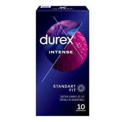 کاندوم اینتنس دورکس Durex شیاردار و خاردار با ژل تحریک‌کننده بسته ۱۰ عددی