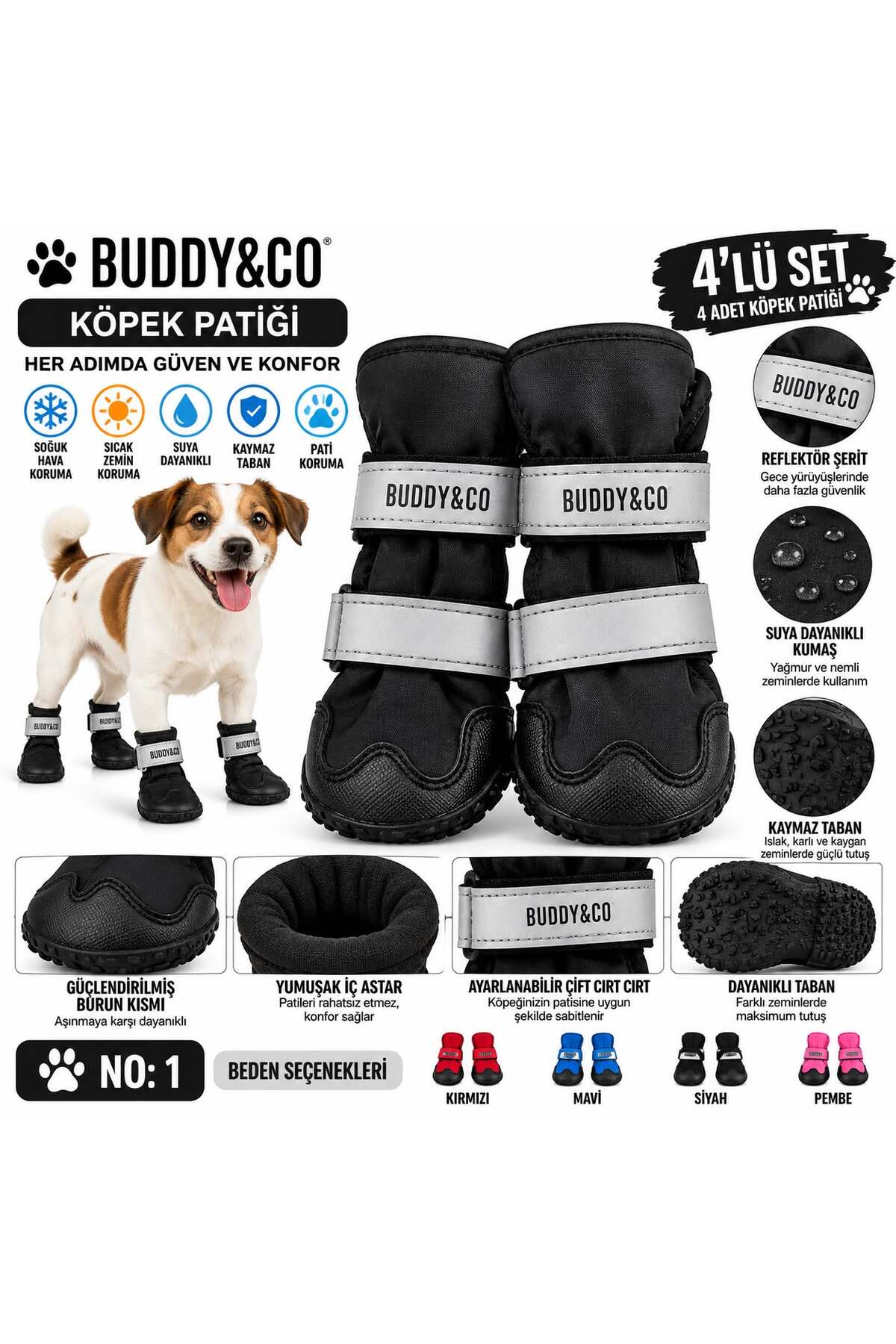 کفش سگ چهارتایی بادی‌اندکو BUDDY&CO