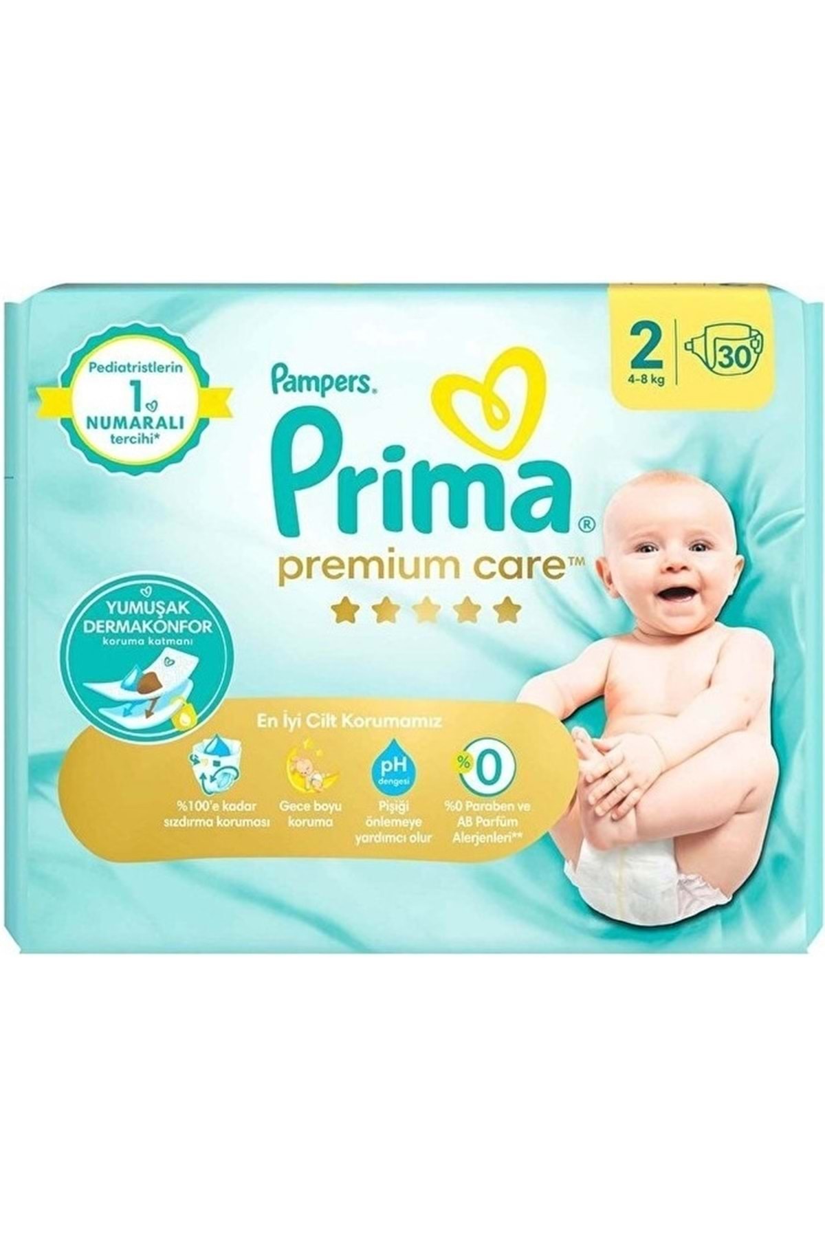 پوشک بچه اندازه CARE PREMIUM: 2 4 8 کیلوگرم MINI 30 PIECES JUMBO PK اورجینال Prima
