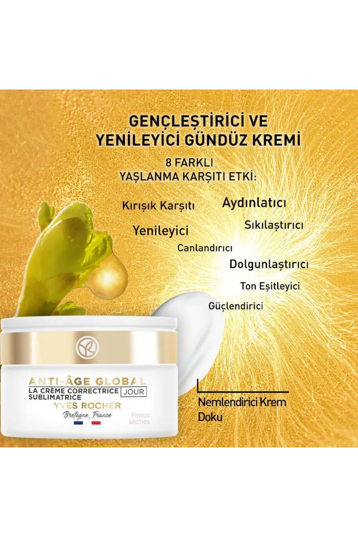 کرم روز برای پوست خشک تجدید سلول های گیاهی ضد پیری جهانی ایوروشه Yves Rocher