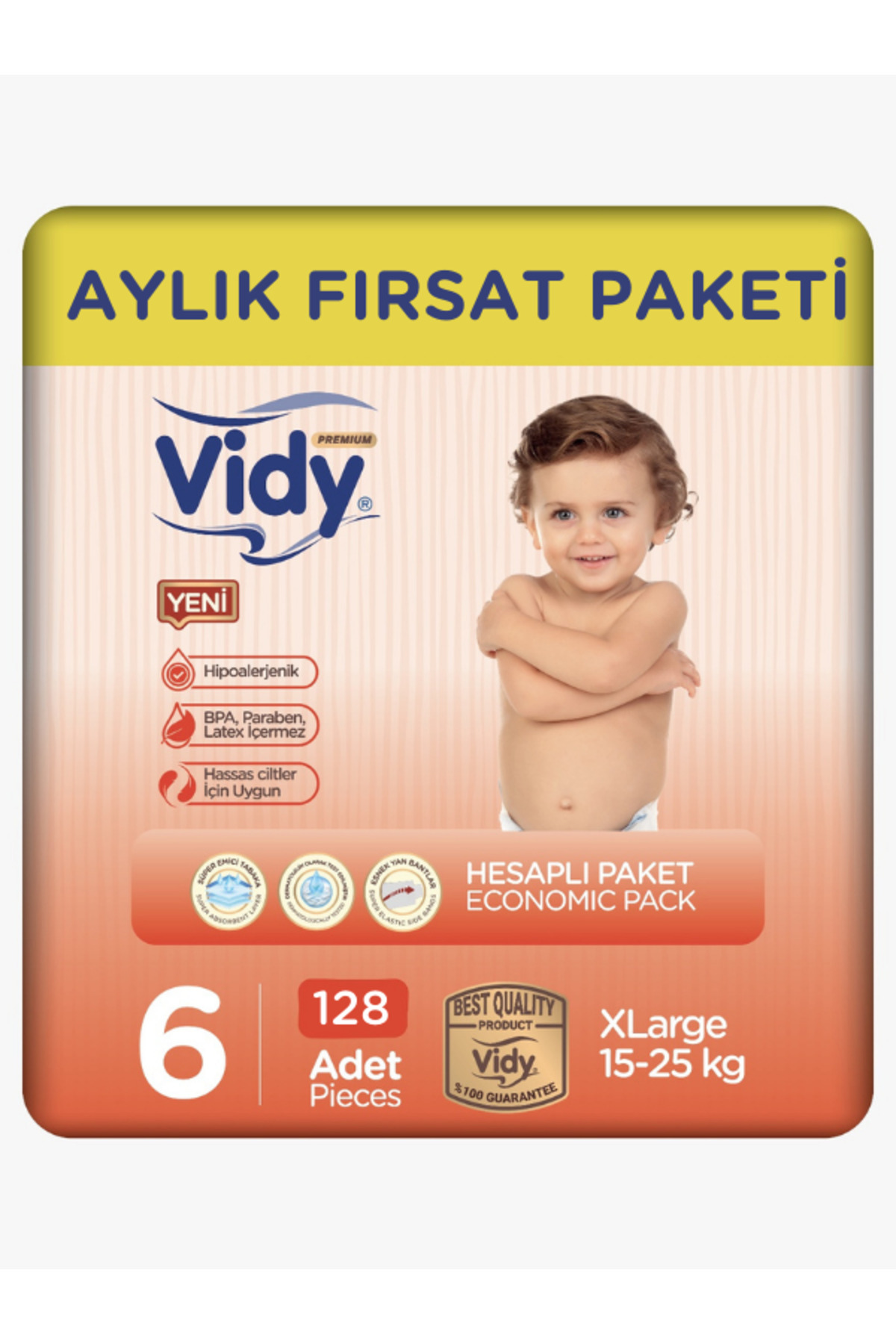 پوشک بچه سایز 6 اورجینال Vidy