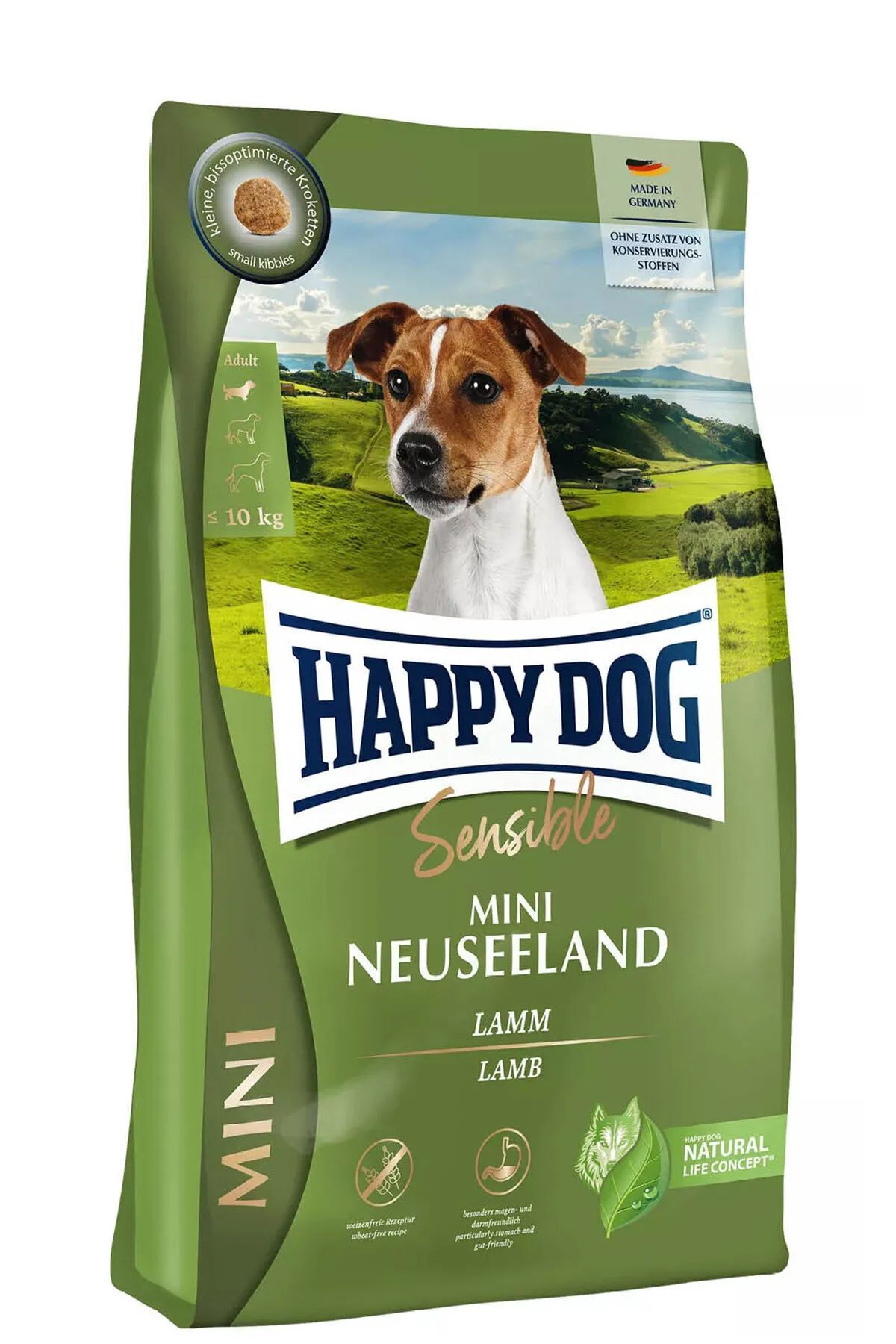 غذای خشک سگ بالغ نژاد کوچک هپی داگ Happy Dog Mini Neuseeland، ۴ کیلوگرم