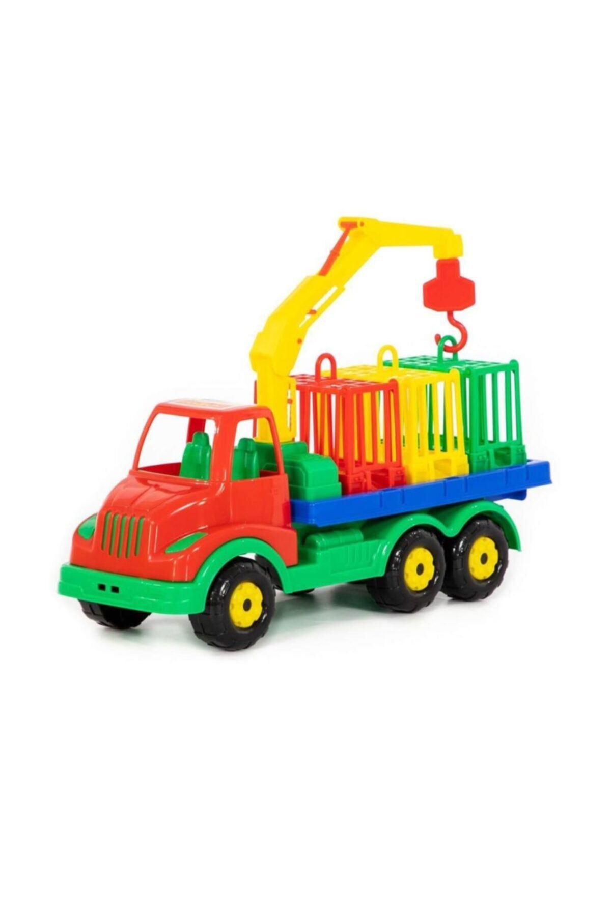 ماشین اسباب بازی TOY 44105 TRUCK CRANE ANIMAL TRANSPORT VEHICLE 45 CM Polesie