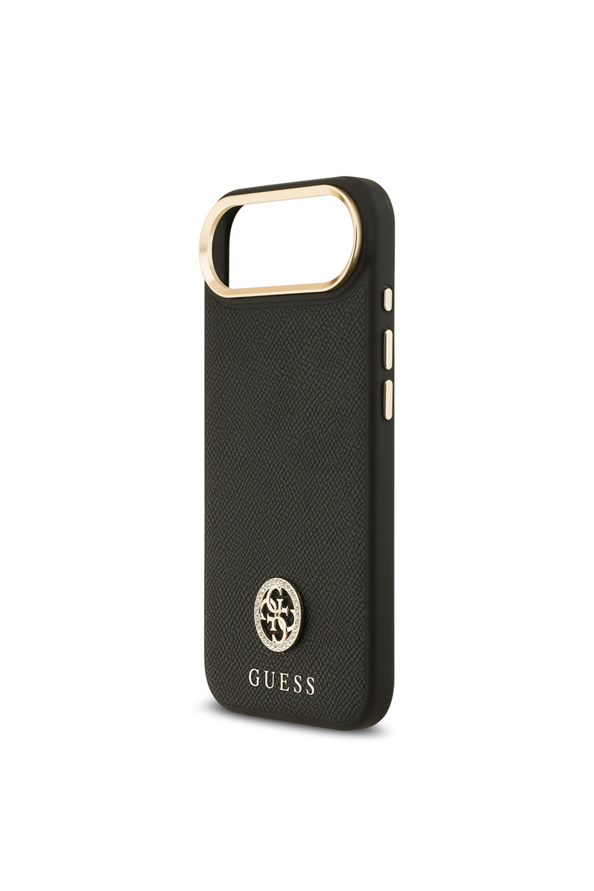 کاور و قاب سازگار با هوای IPHONE 17 دارای مجوز M SAFE GRAINED TEXT AND STONED 4G LOGO COVER مشکی اورجینال Guess