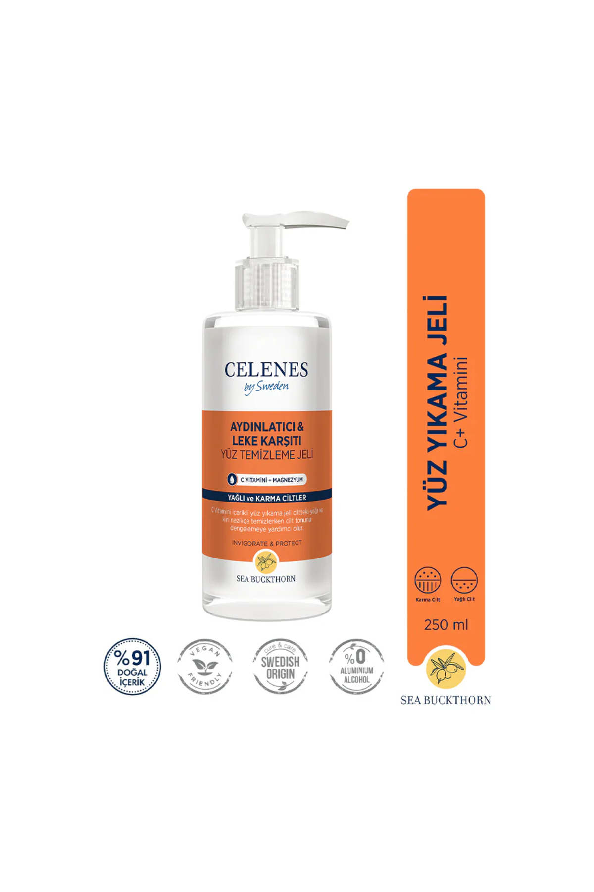 Celenes by Sweden ژل تمیزکننده دریایی با خاصیت تعادل‌دهی 250 میلی‌لیتر