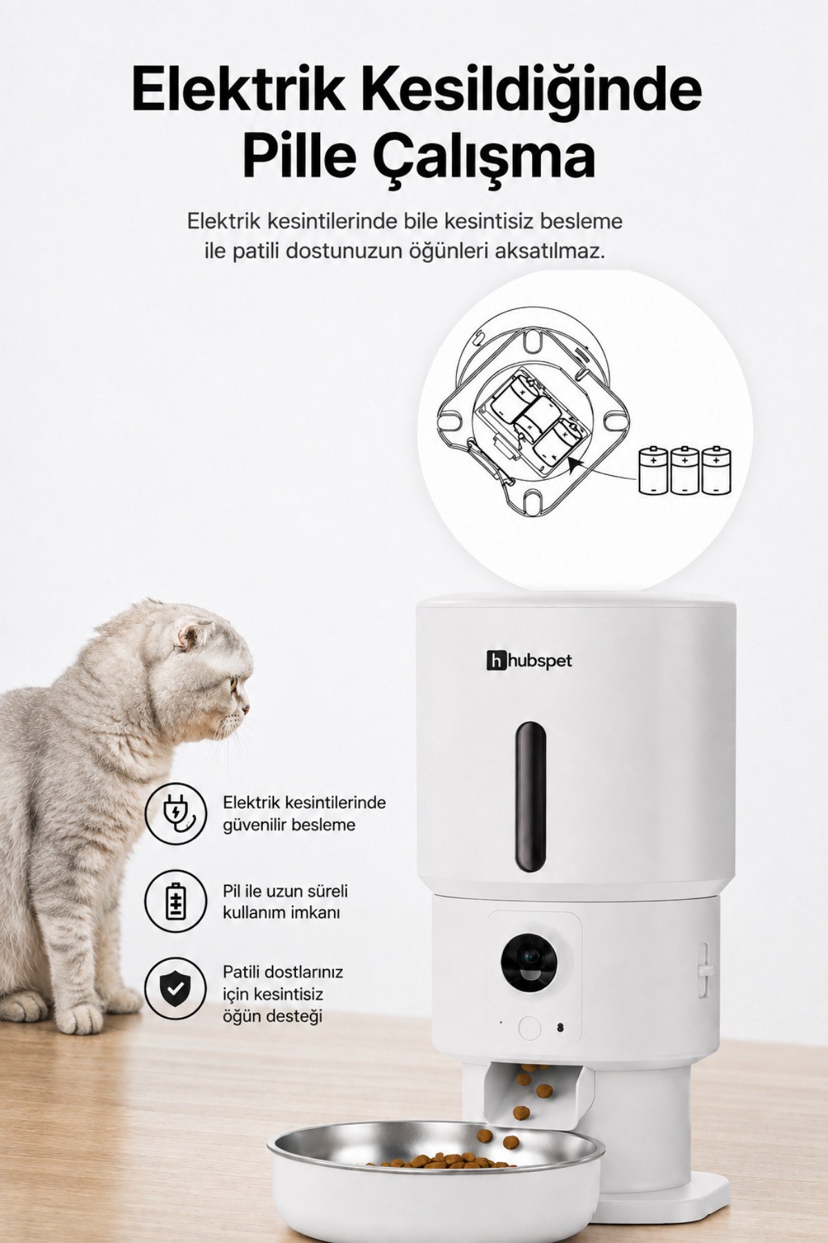 غذادهنده هوشمند گربه و سگ هاب‌سپت Hubspet H503 با دوربین و ظرفیت ۵ لیتر
