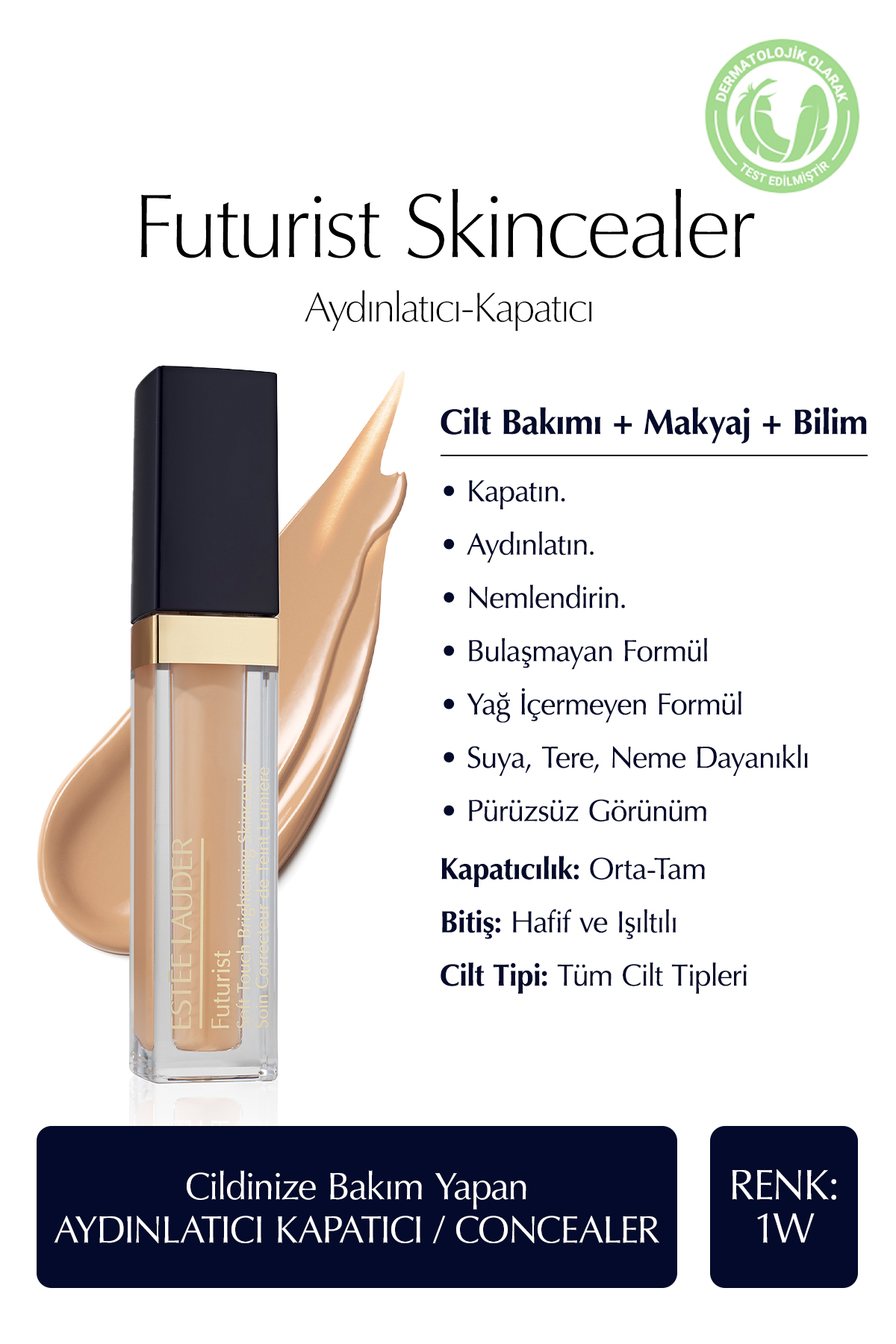 رژ لب براق FUTURIST کانسیلر روشن کننده 6 میلی لیتر رنگ: 1W نیود استی لادر Estee Lauder