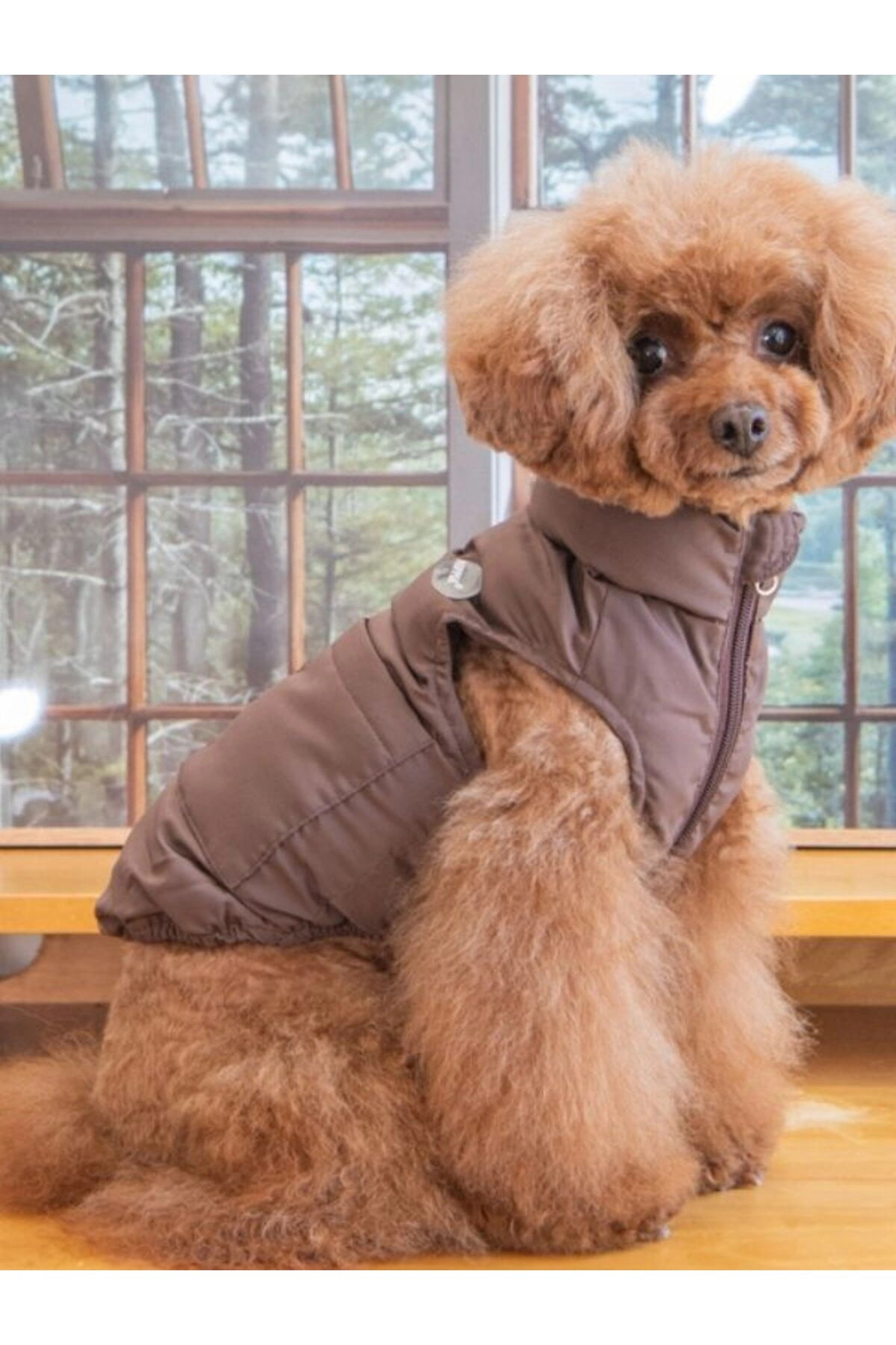 کاپشن سگ پافر جلیقه‌ای پوپیا Puppia مدل PAWD-JM1980 قهوه‌ای