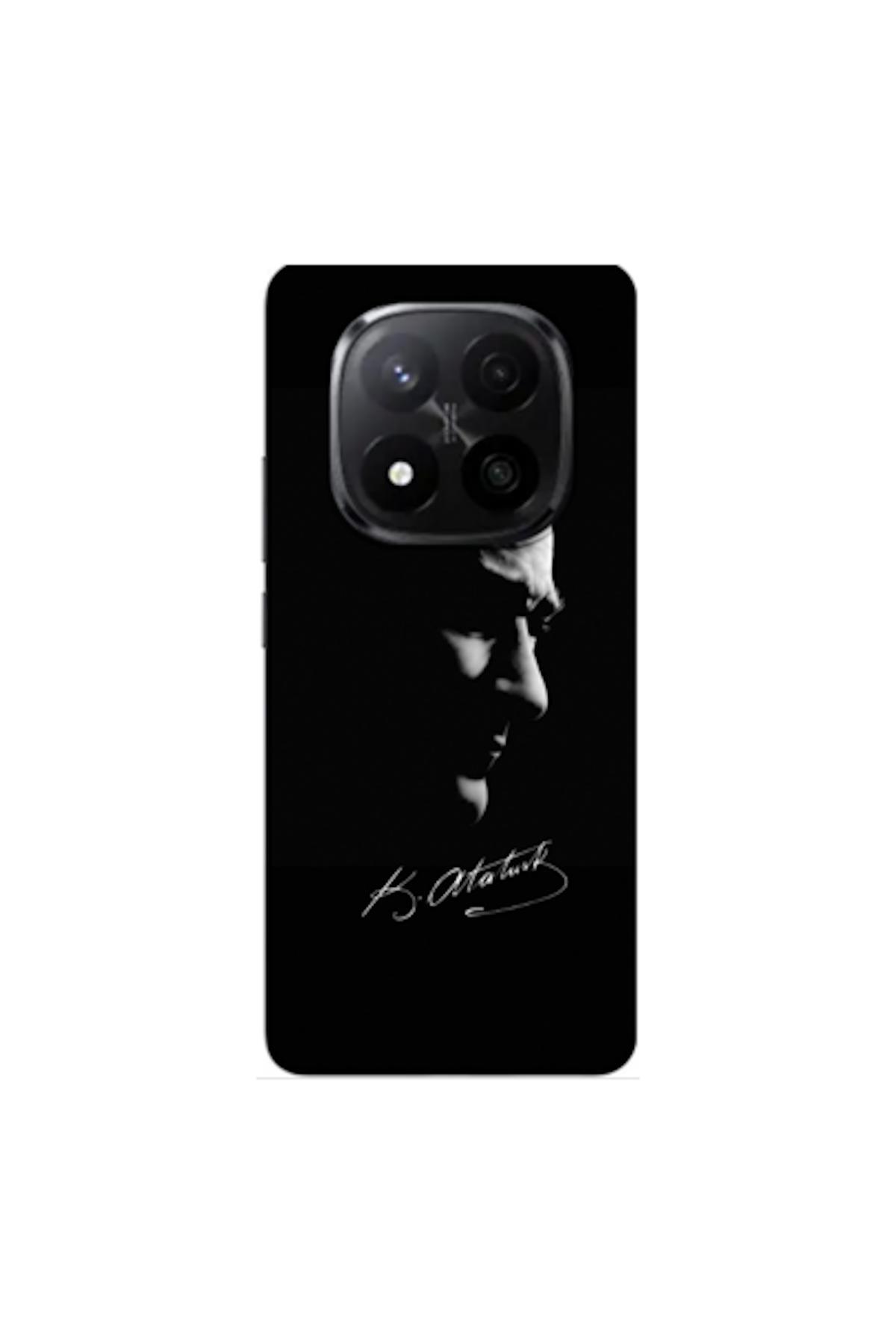 کاور و قاب سیلیکونی مشکی مصطفی کمال آتاتورک شیائومی REDMI NOTE 14 5G طرح دار اورجینال Zebana