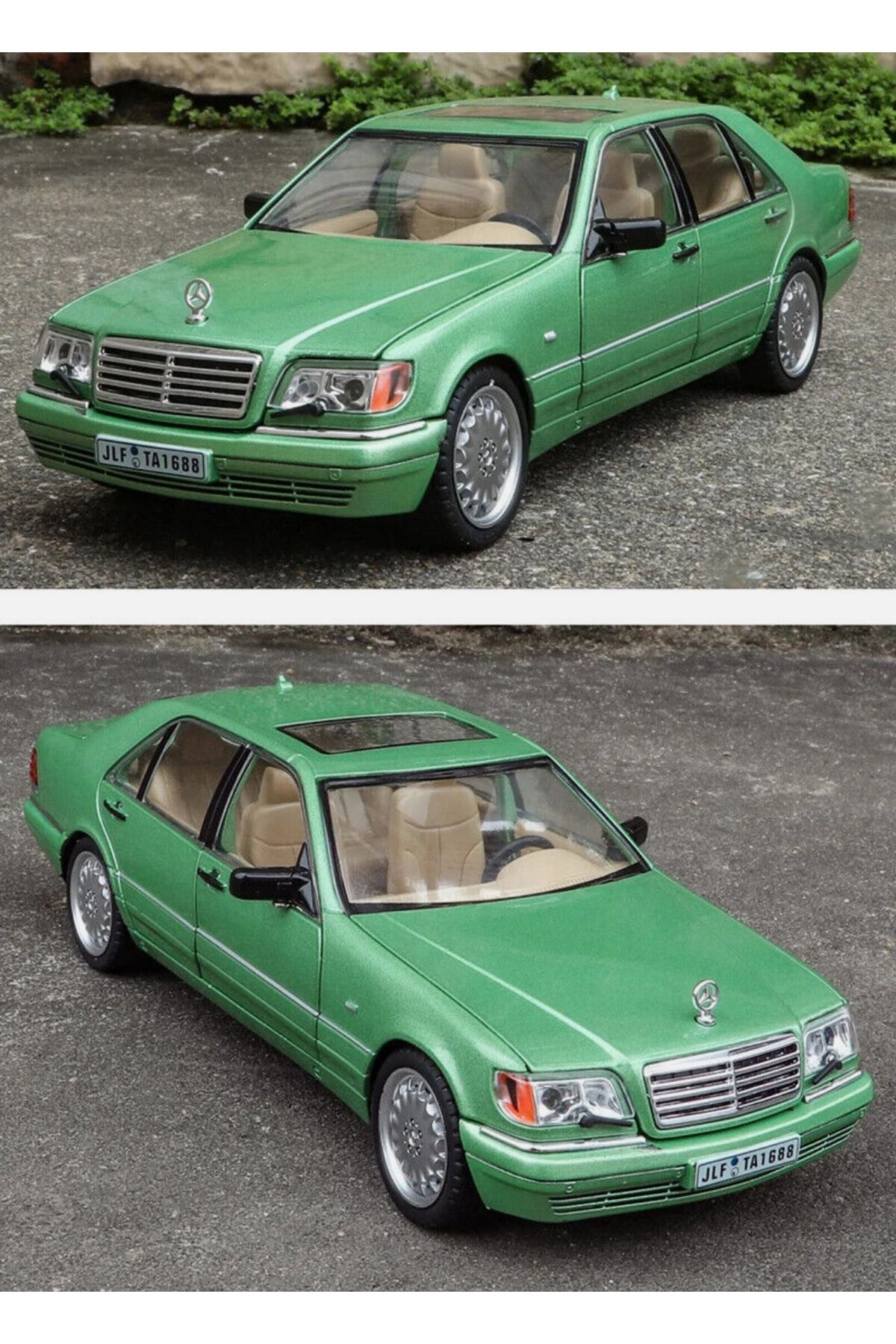 مدل خودرو مرسدس بنز W140 S320L DIECAST درب بازشو 320SEL سبز اورجینال scntoys