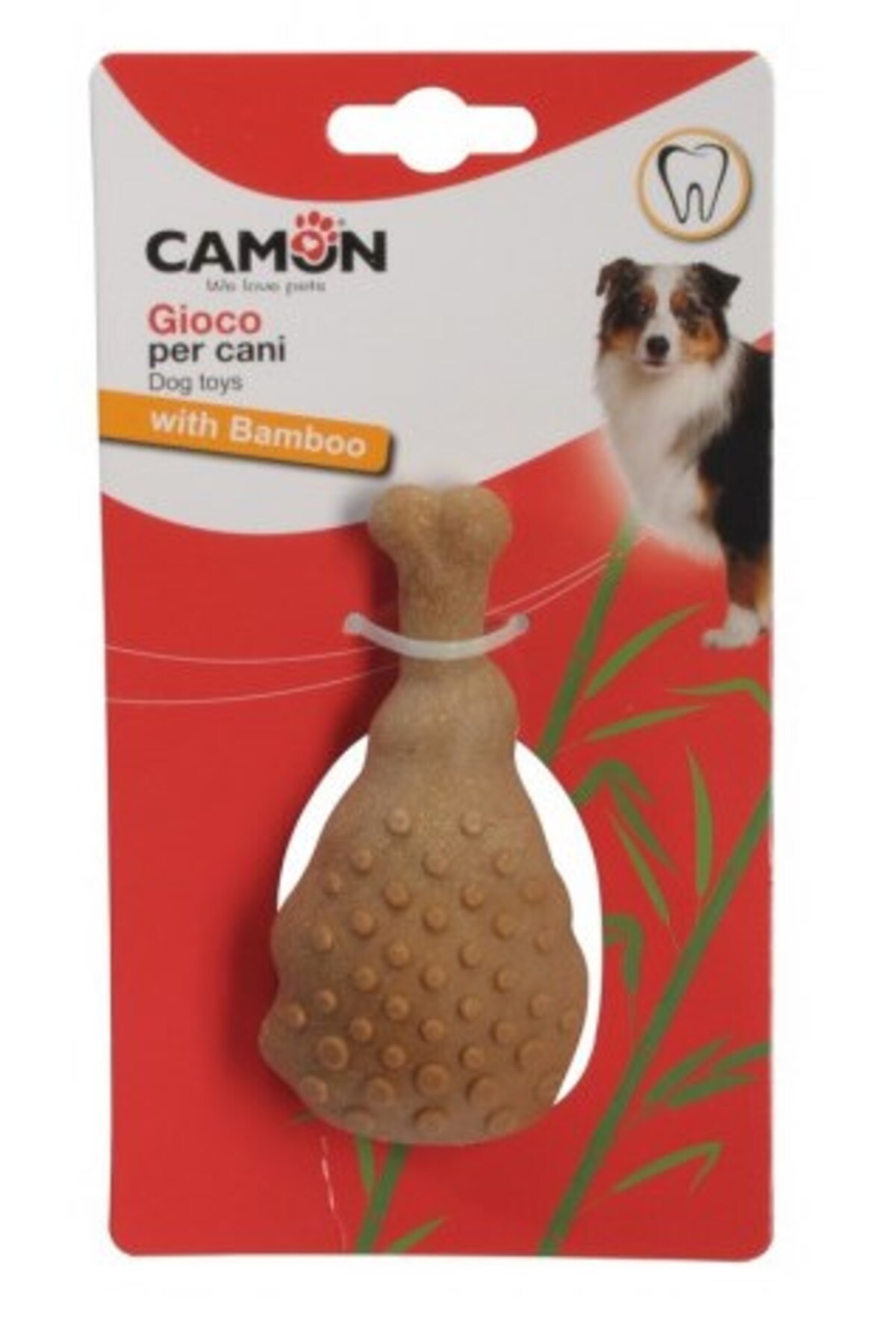 اسباب‌بازی سگ طرح ران مرغ بامبو ۱۱ سانتی‌متری کامون Camon، مدل KO.57048 رنگارنگ