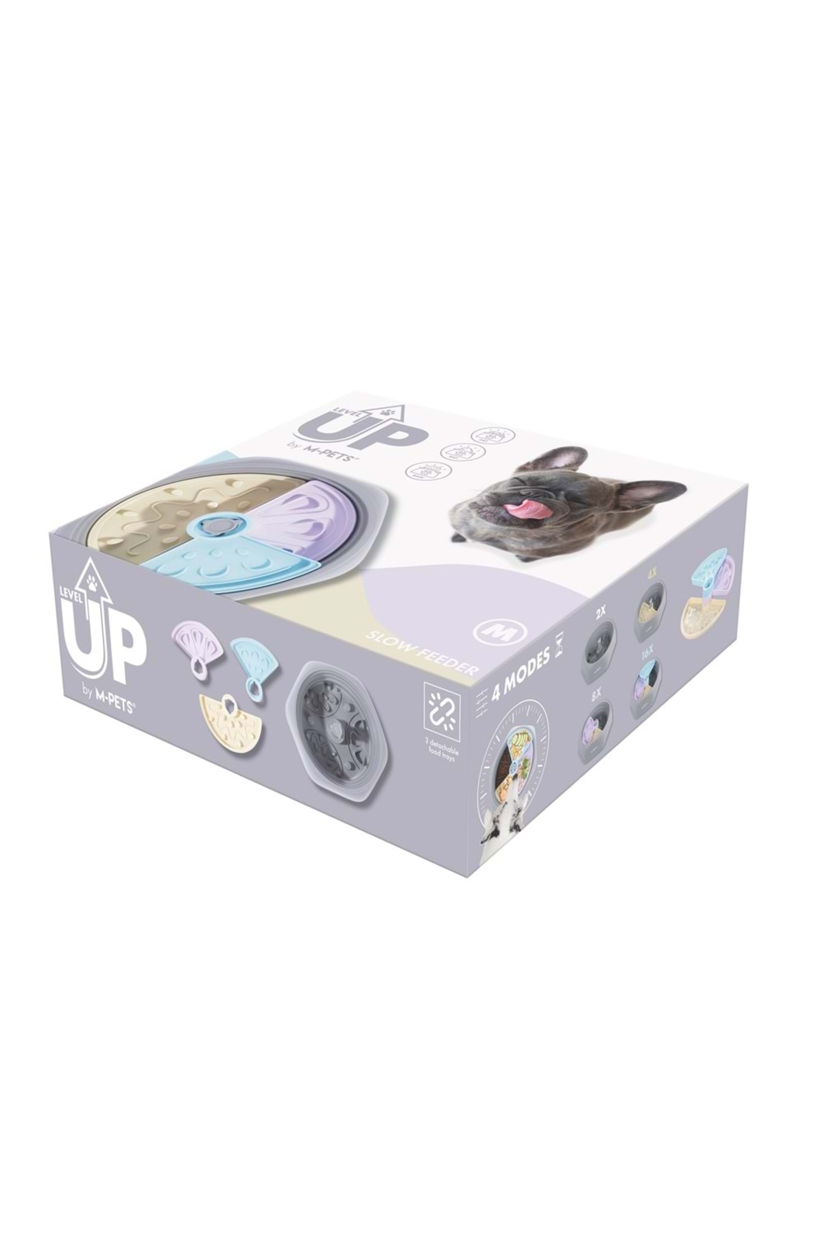 ظرف غذای کندخور قابل تنظیم ام‌پتس M-PETS Level Up (M)، ۱ لیتری چندرنگ