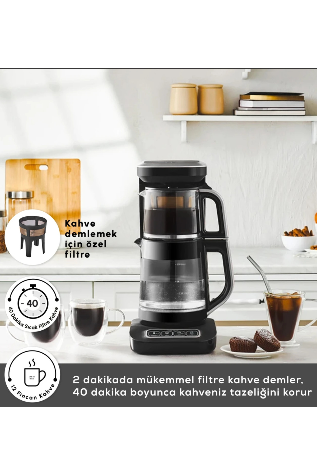 چای ساز اتصال وای فای دستگاه خوری شیشه ای سخنگو ROBOTEA CONNECT 4 در 1 سازگار با IOS ANDROID اورجینال Karaca