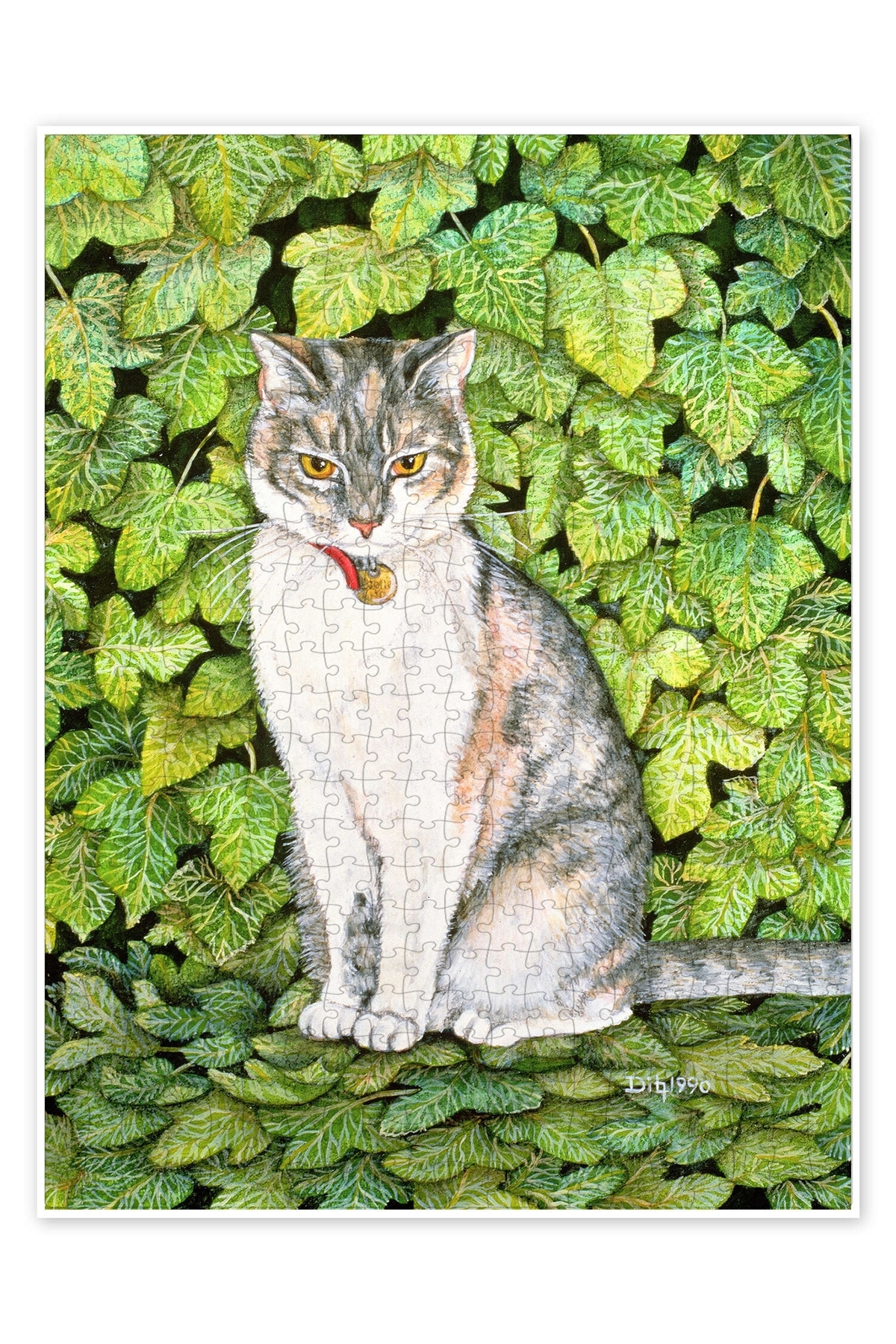 پازل 500 تکه CAT ON THE VINE گربه سگ با موضوع طبیعت و حیوانات جنگل از ترکیه Jeronkarji