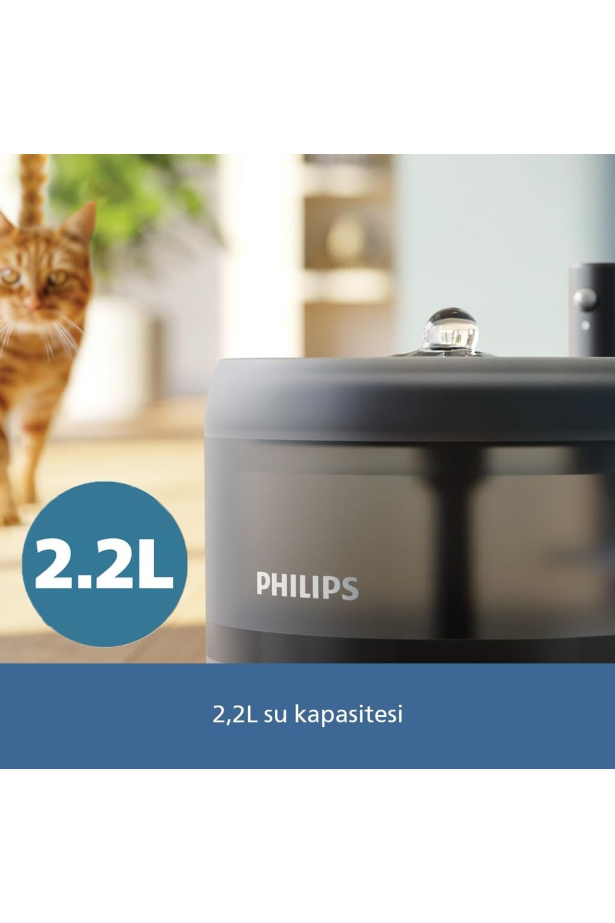 آب‌خوری فواره‌ای هوشمند حیوانات خانگی فیلیپس Philips سری 3000، مدل PAW3210/02، ۲٫۲ لیتر 2.2L