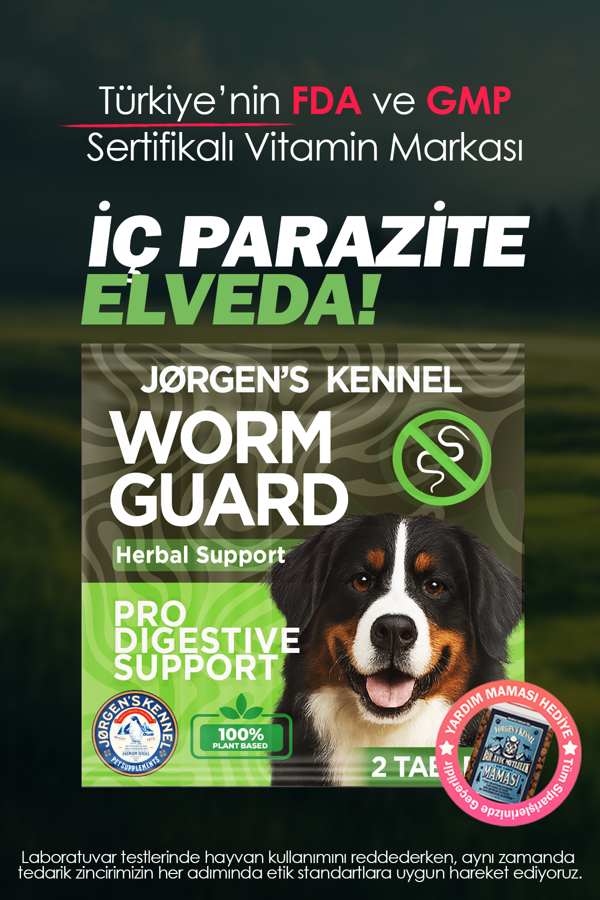 قرص گیاهی انگل داخلی سگ ژورگنس کنل Jorgens Kennel، ۲ عدد