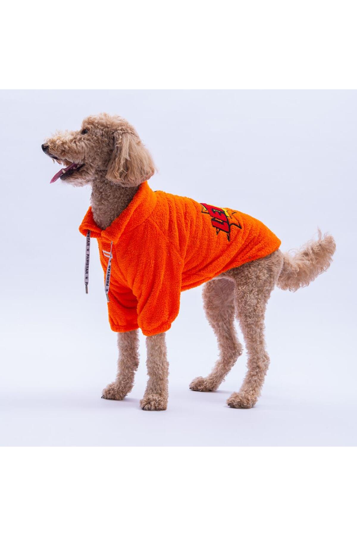 سویشرت پرزدار سگ پاوستار Pawstar، Doha Go! Urban Moods، مدل PS25-1099، نارنجی، مناسب نژادهای متوسط و بزرگ