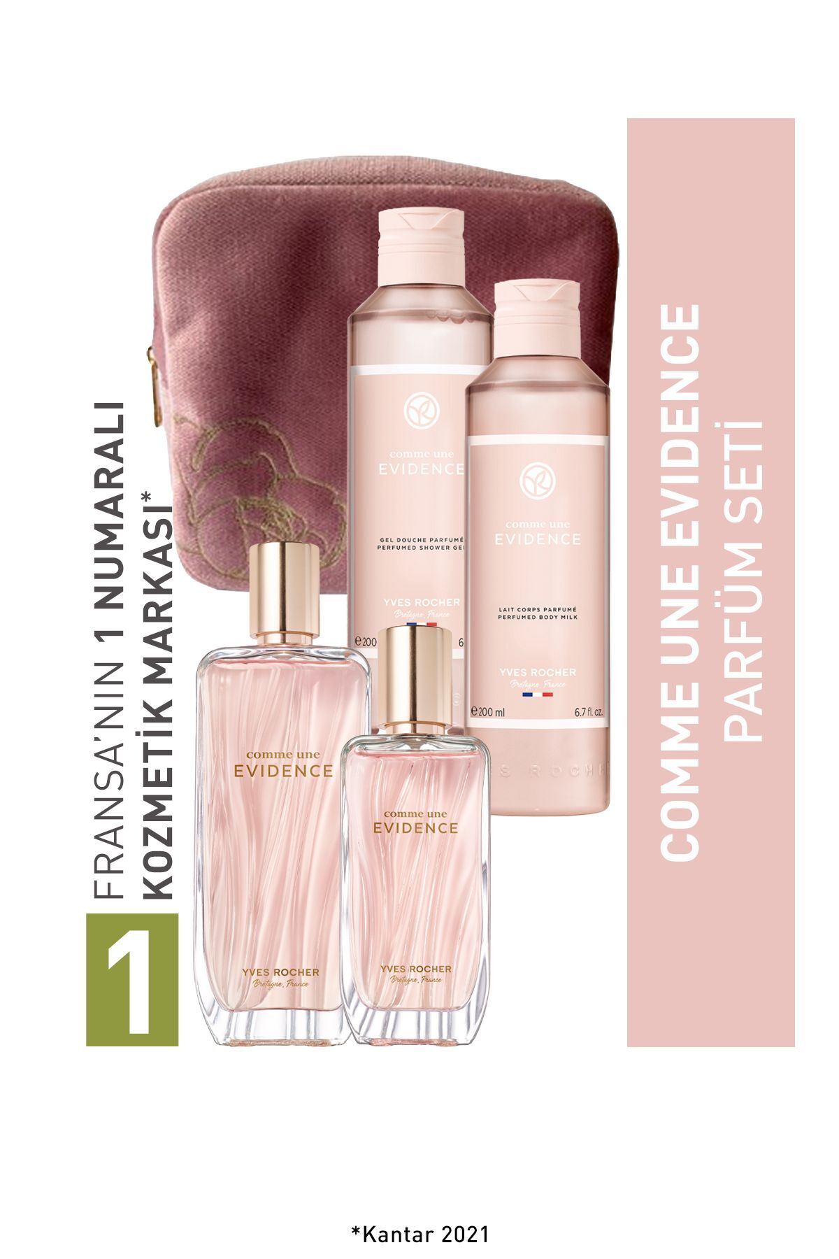 ست عطر زنانه COMME UNE EVINCE کیف VELEFE مجموعه بدنه 99916720 Yves Rocher