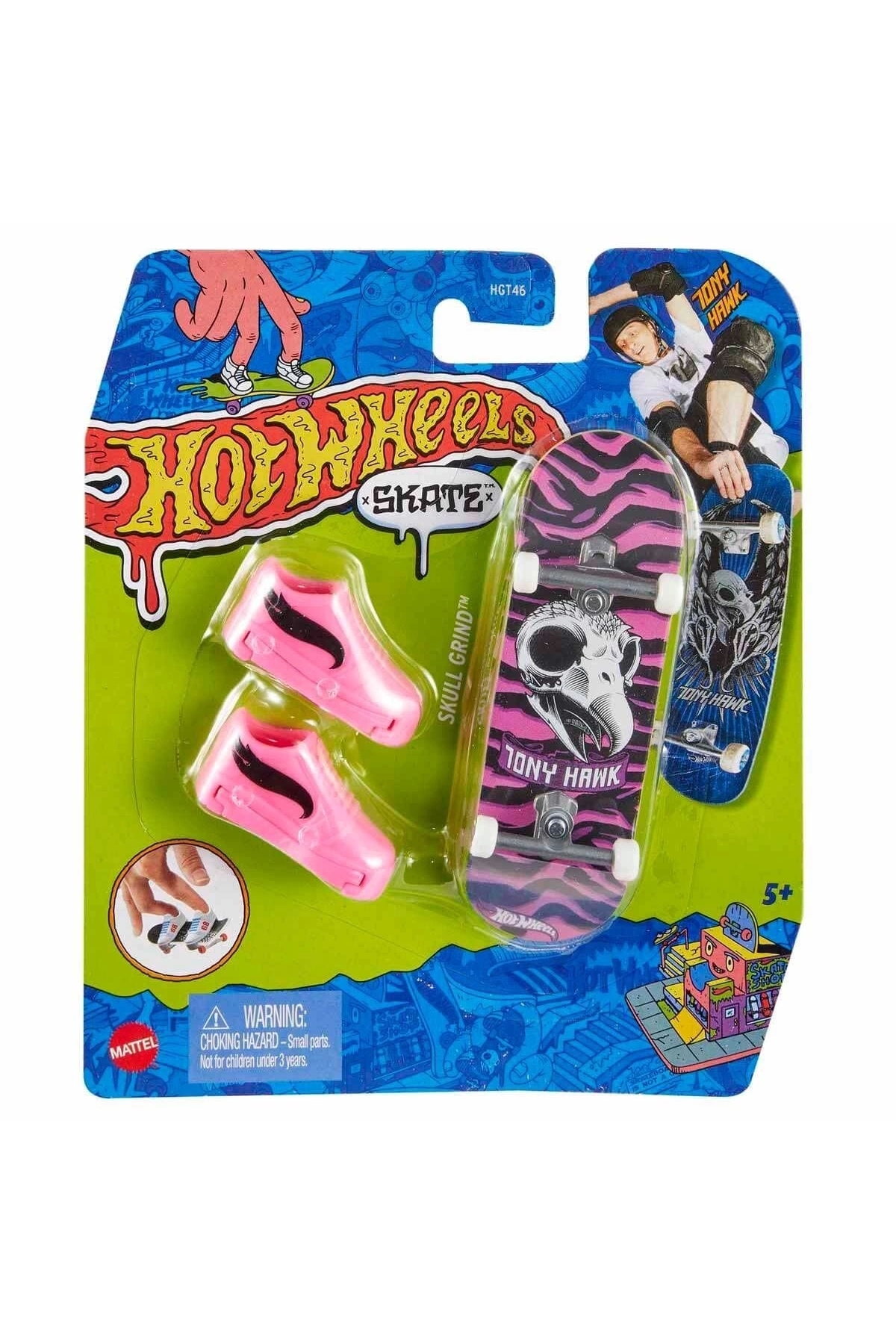ماشین اسباب بازی اسکیت بورد انگشتی و بسته کفش HGT46 HOT WHEELS SKATE FINGER از ترکیه HOT WHEELS