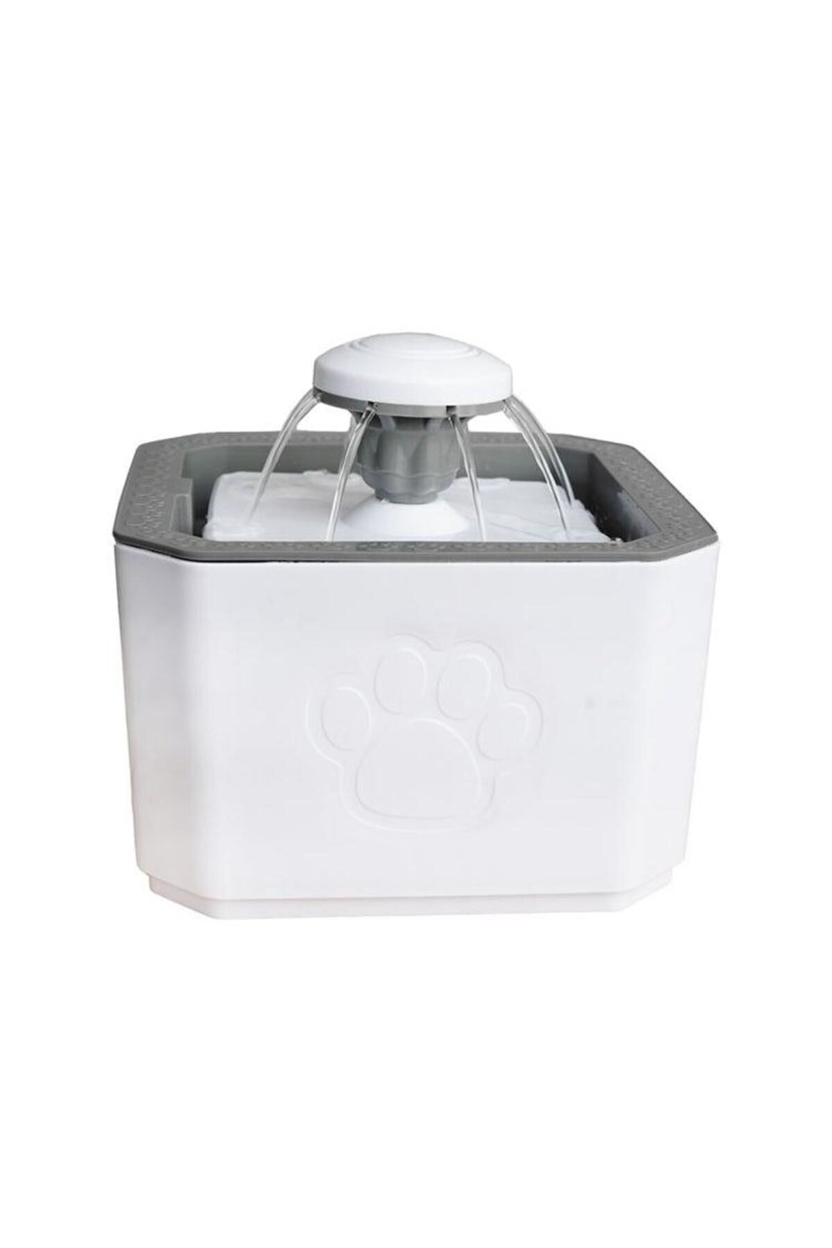 آبخوری فواره‌ای خودکار گربه و سگ گوبی‌پت GOBYPET مدل 002827، سفید و خاکستری