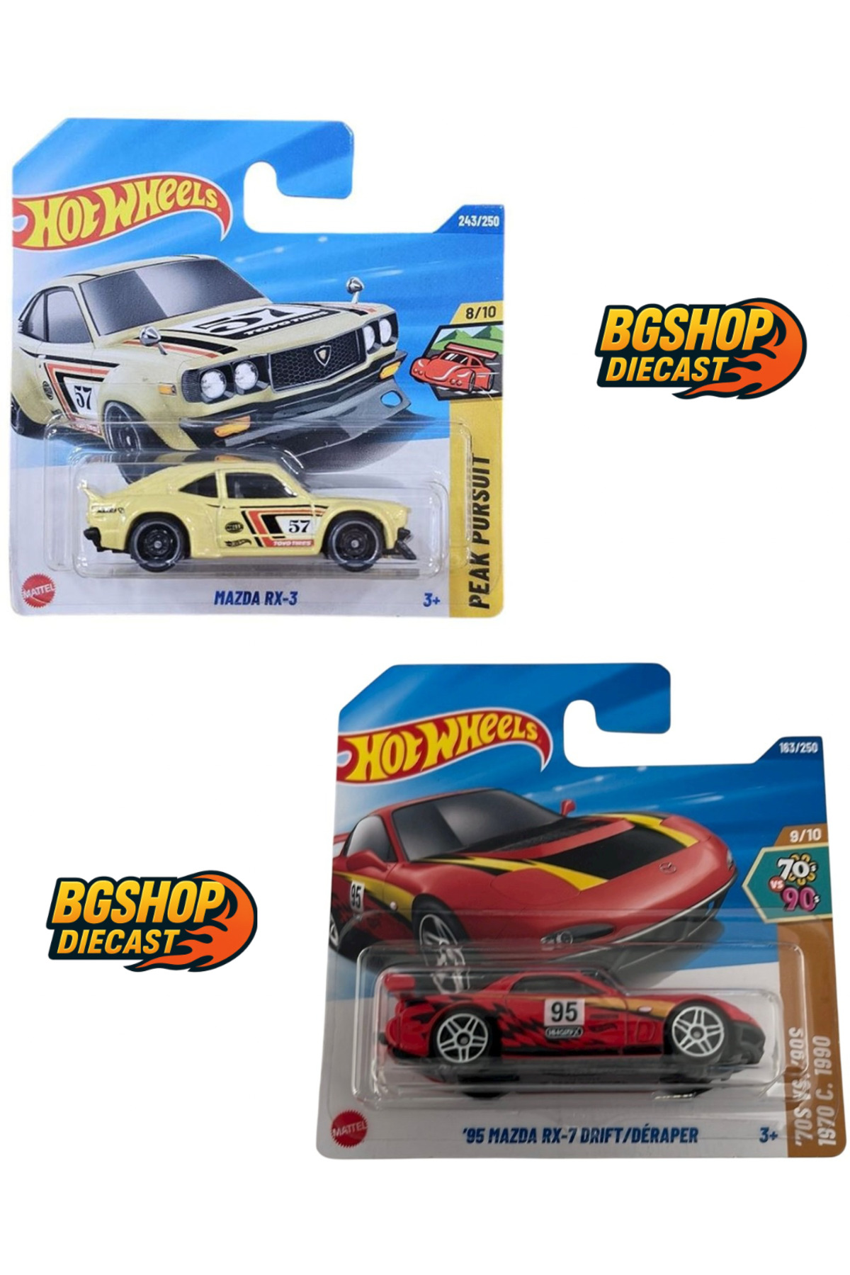 ماشین اسباب بازی مزدا RX 3 '95 MAZDA 7 DRIFT DÉRAPER مجموعه 2 عددی از ترکیه HOT WHEELS