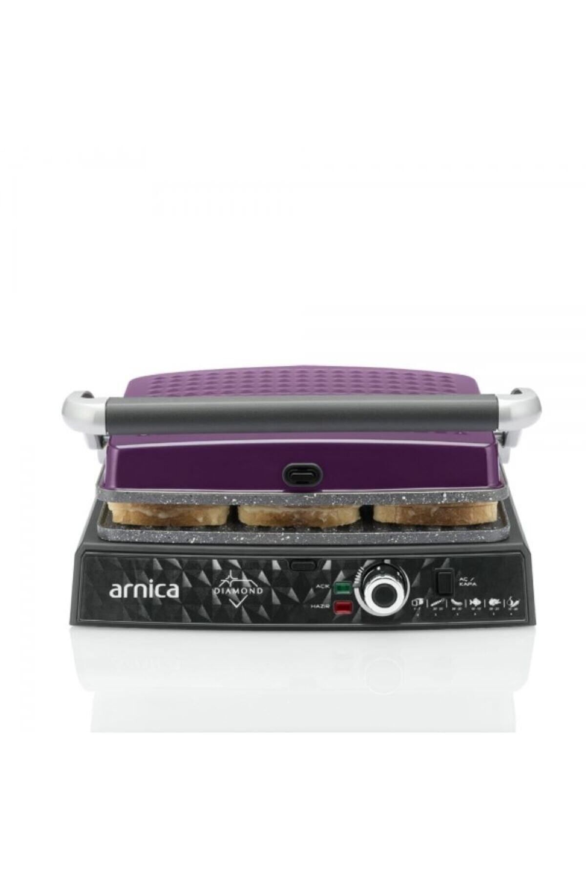 دستگاه ساندویچ و تست توستر گریل گرانیت الماس بنفش GH26253 اورجینال Arnica