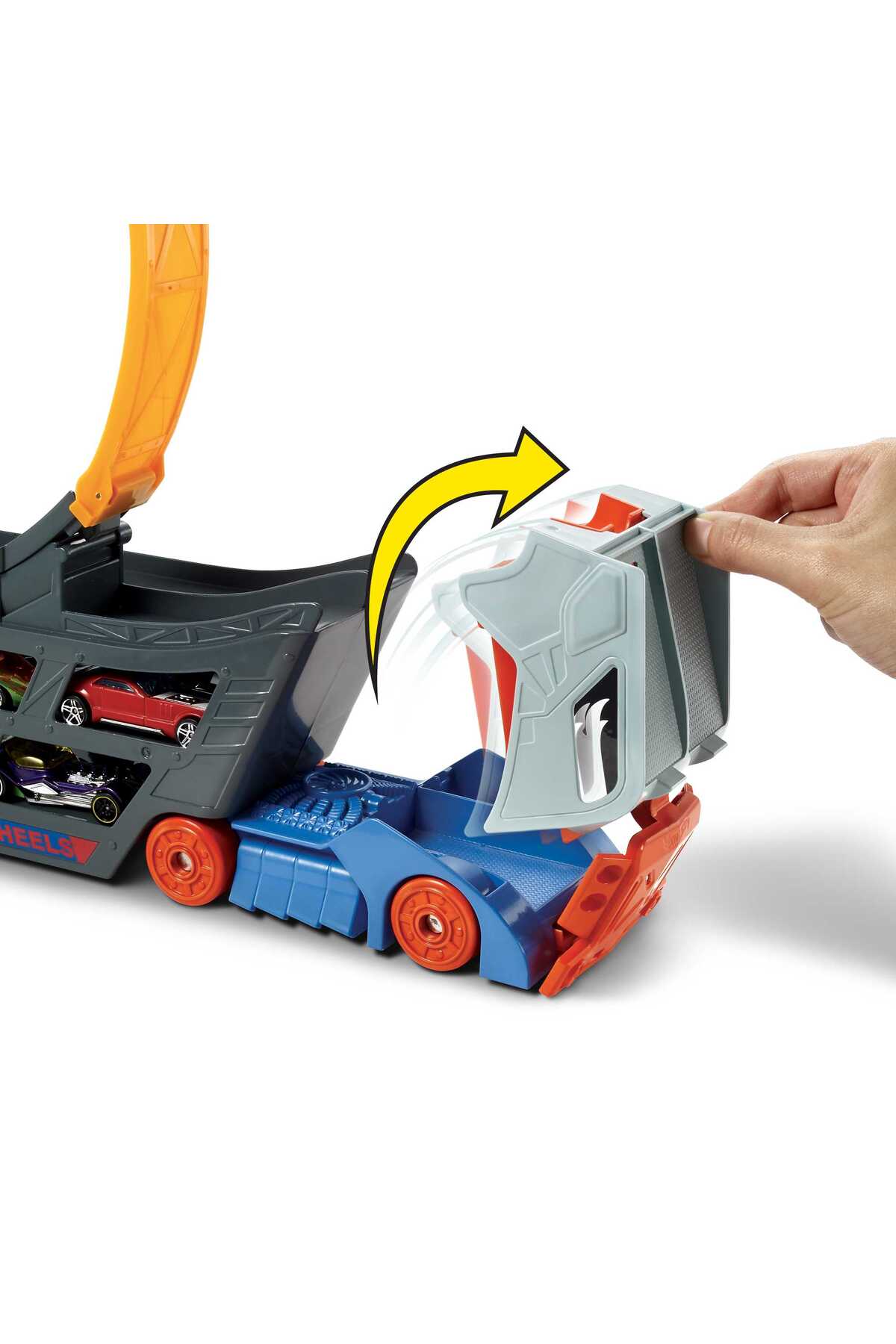 ماشین اسباب بازی ست HOTWHEELS WITH STAND TRANSFORMERS JUMP 18 CARRIER ظرفیت شامل 1 VEHICLE از ترکیه HOT WHEELS