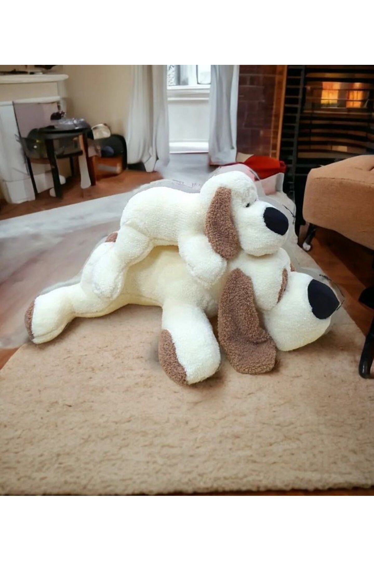 اسباب بازی های پشمی MELLITO TOYZZ 75 سانتی متری بالش و کادو برای سگ مخمل خواب دار زیبا خوابیده Mellito