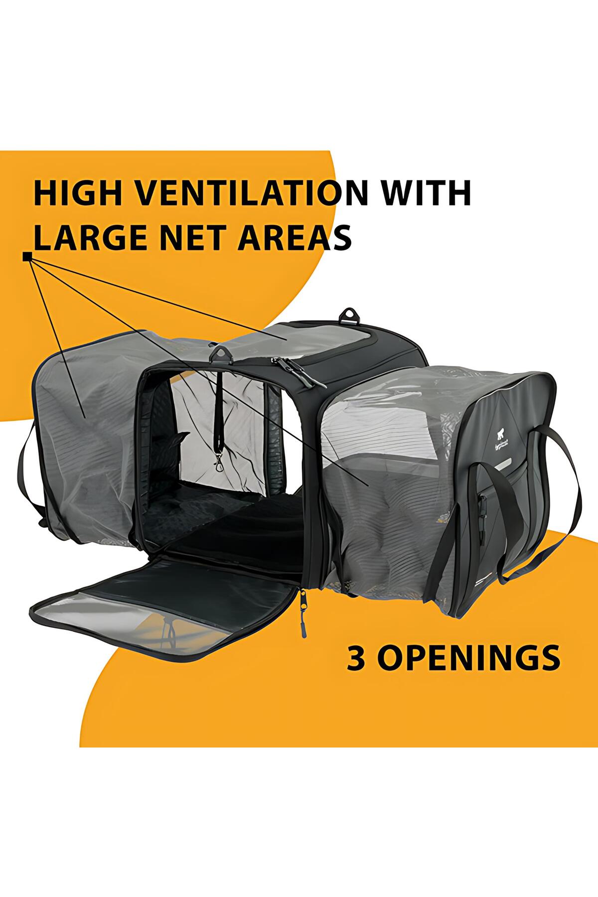 کیف حمل پارچه‌ای گربه و سگ فرپلاست Ferplast Voyager Pro 450، مشکی، ۵۰×۳۹×۳۹ سانتی‌متر