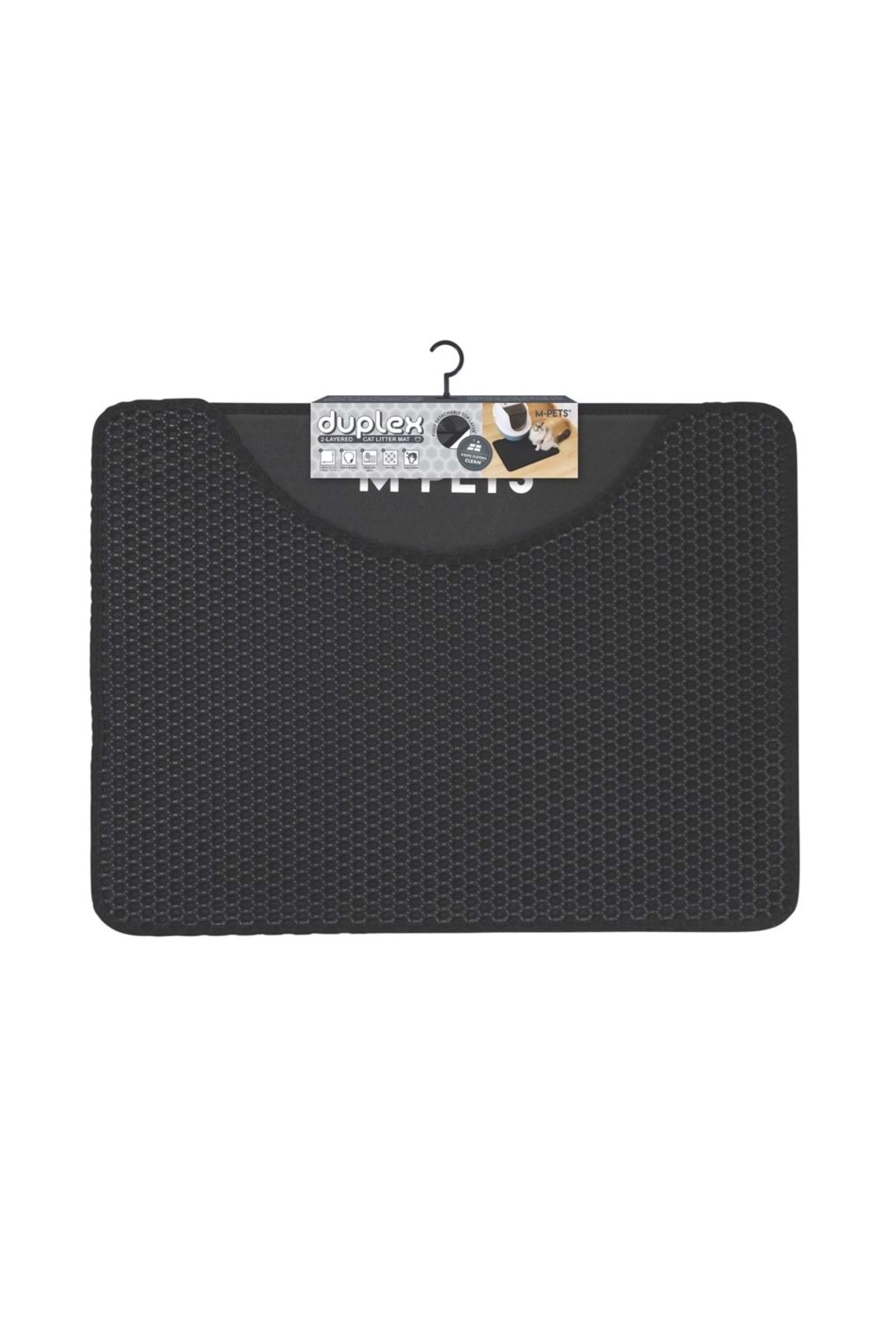 زیرانداز الک‌دار خاک گربه ام‌پتس M-PETS مدل Duplex، مشکی، ۶۰×۴۵ سانتی‌متر