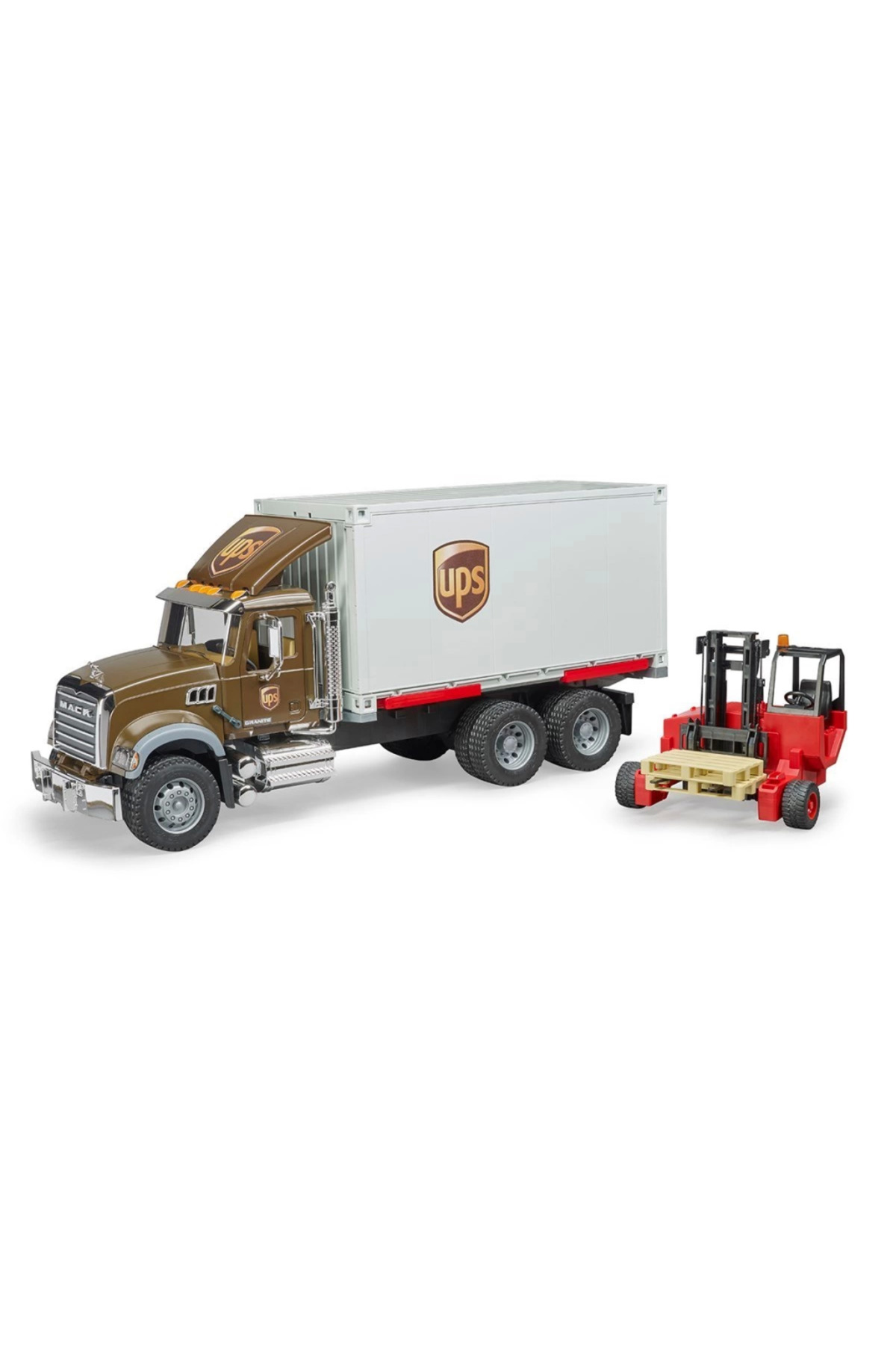 مدل خودرو کامیون باری BRUDER MACK GRANITE UPS BR02828 اورجینال berenelektronik