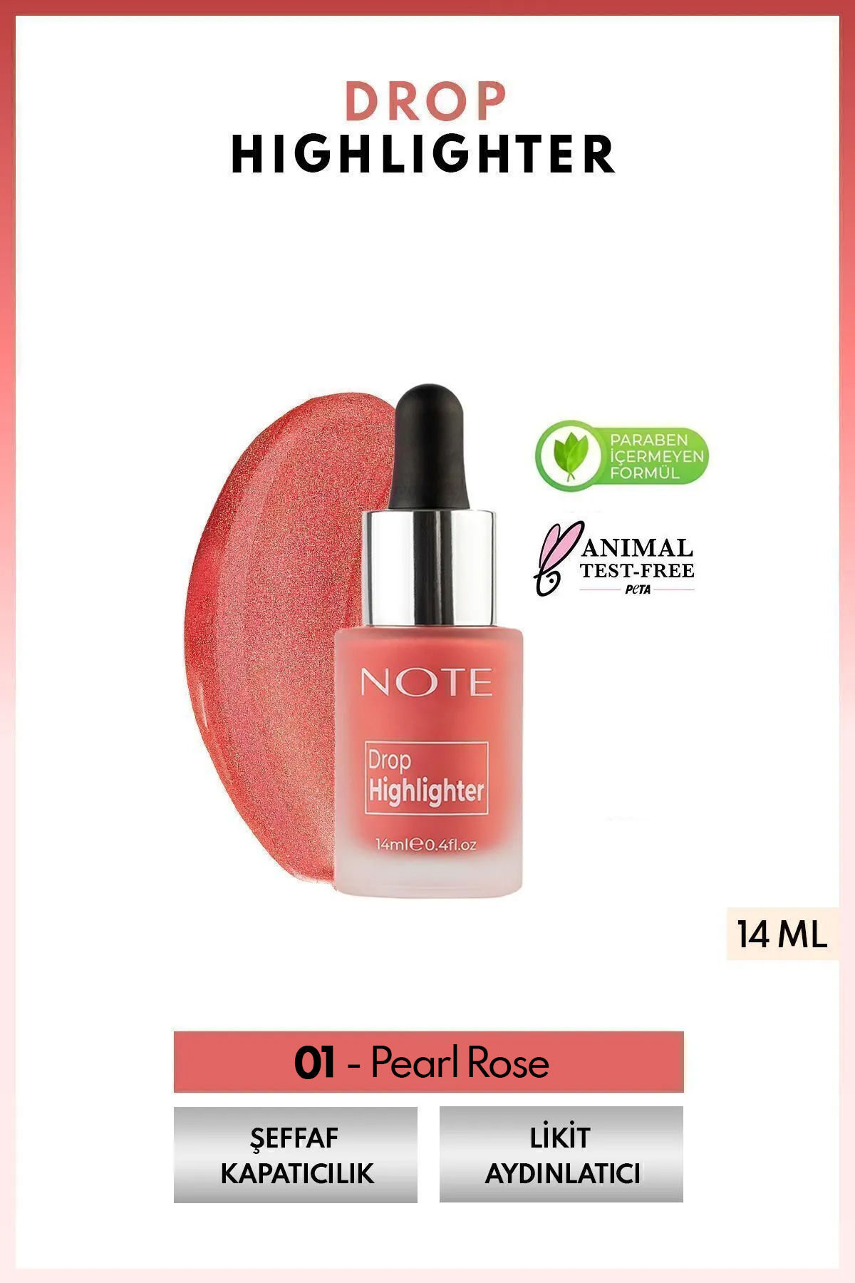 Note Cosmetics رنگروشن کننده مایع 01 گوهر گلابی