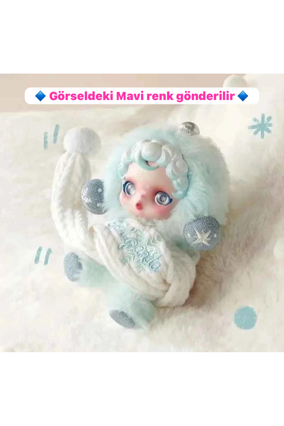 اسباب بازی های پشمی LABUBU SKULLPANDA آبی زمستانی. . labubu sepeti