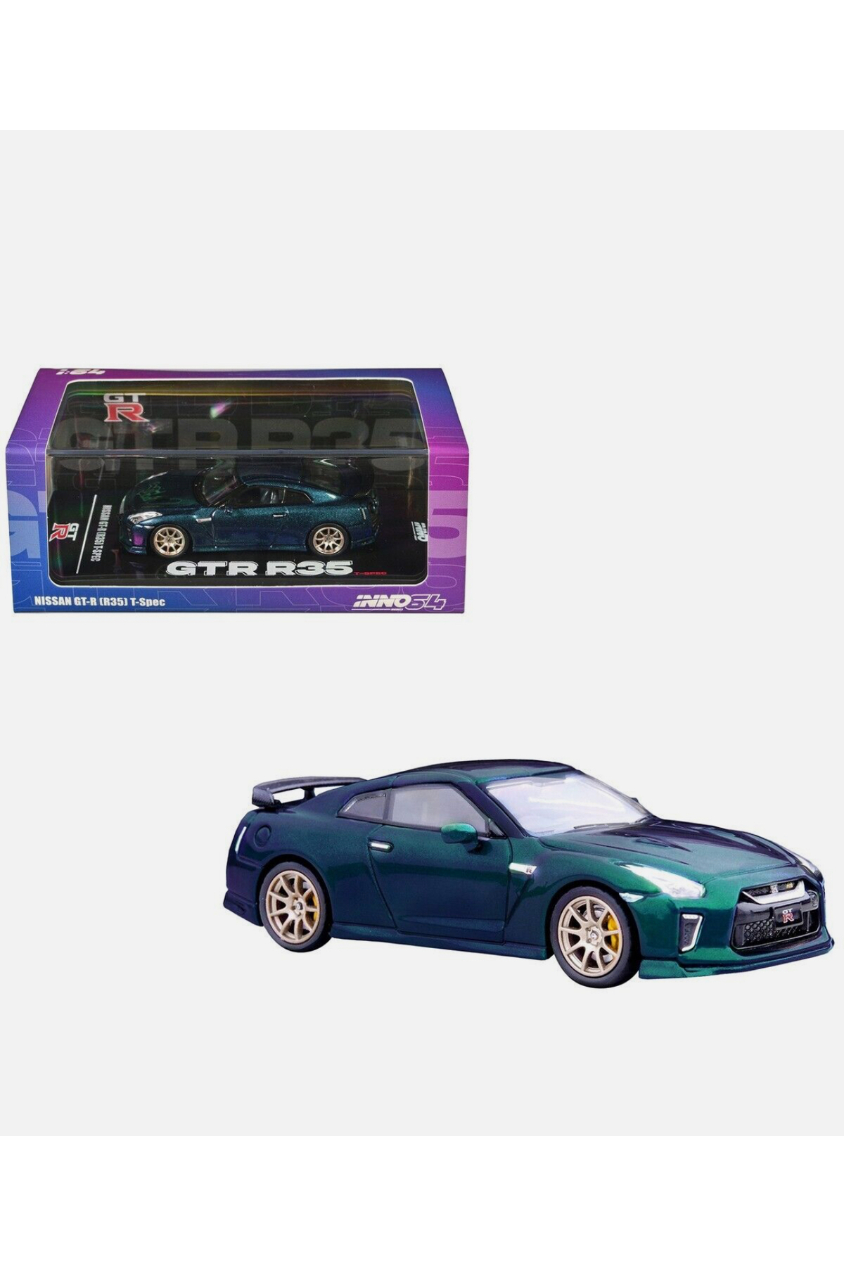 مدل خودرو INNO64 1:64 نیسان GT R R35 T SPEC MILLENNIUM JADE CAR اورجینال Inno