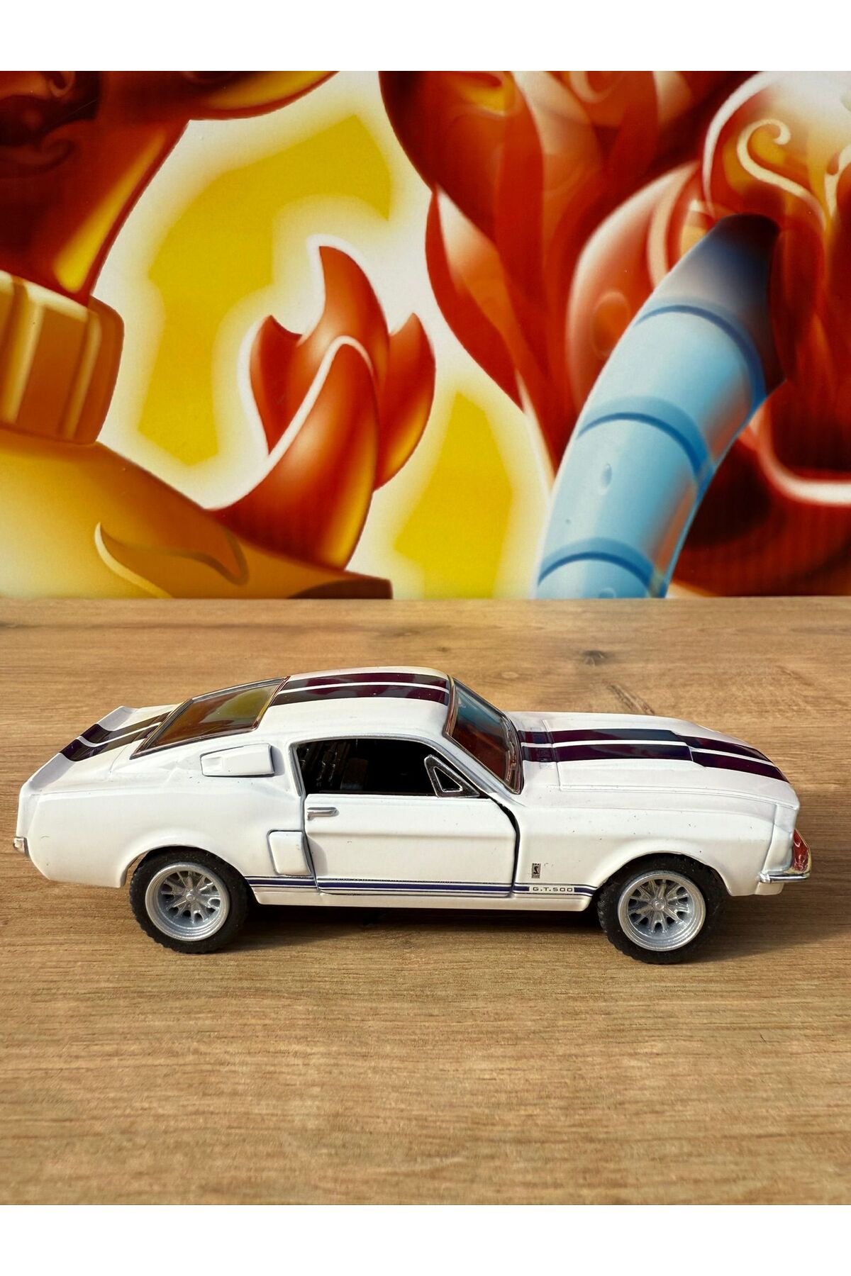 ماشین اسباب بازی فورد شلبی GT500 مدل DIECAST 1967 خودروی دارای مجوز برای باز کردن درب‌ها scntoys