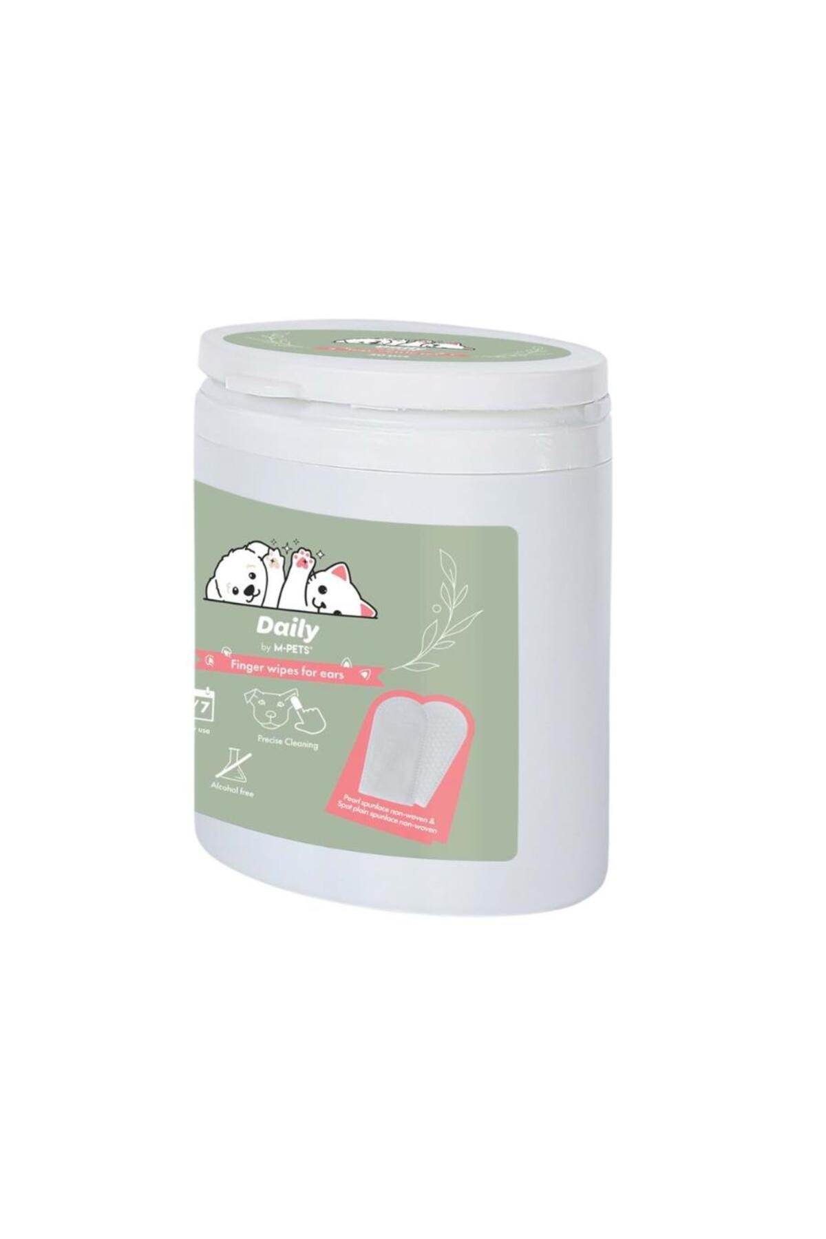 پد انگشتی تمیزکننده گوش گربه و سگ ام‌پتس M-PETS Daily، بسته ۵۰ عددی
