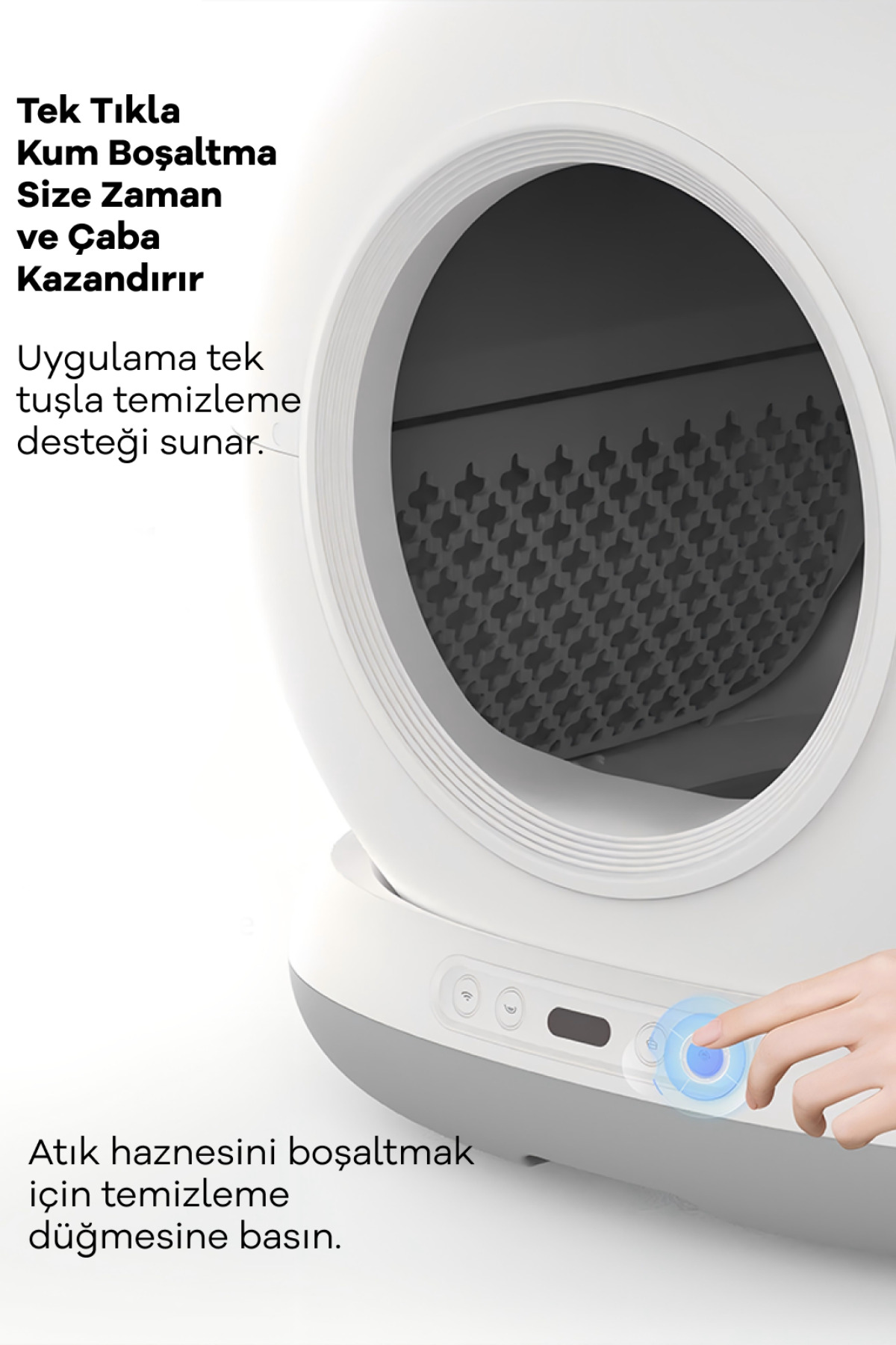 توالت گربه خودکار ویرتز Whirtz مدل WR-PT-1006، ۷۲ لیتر، مخزن پسماند ۷ لیتری، UV، WiFi و کنترل موبایلی